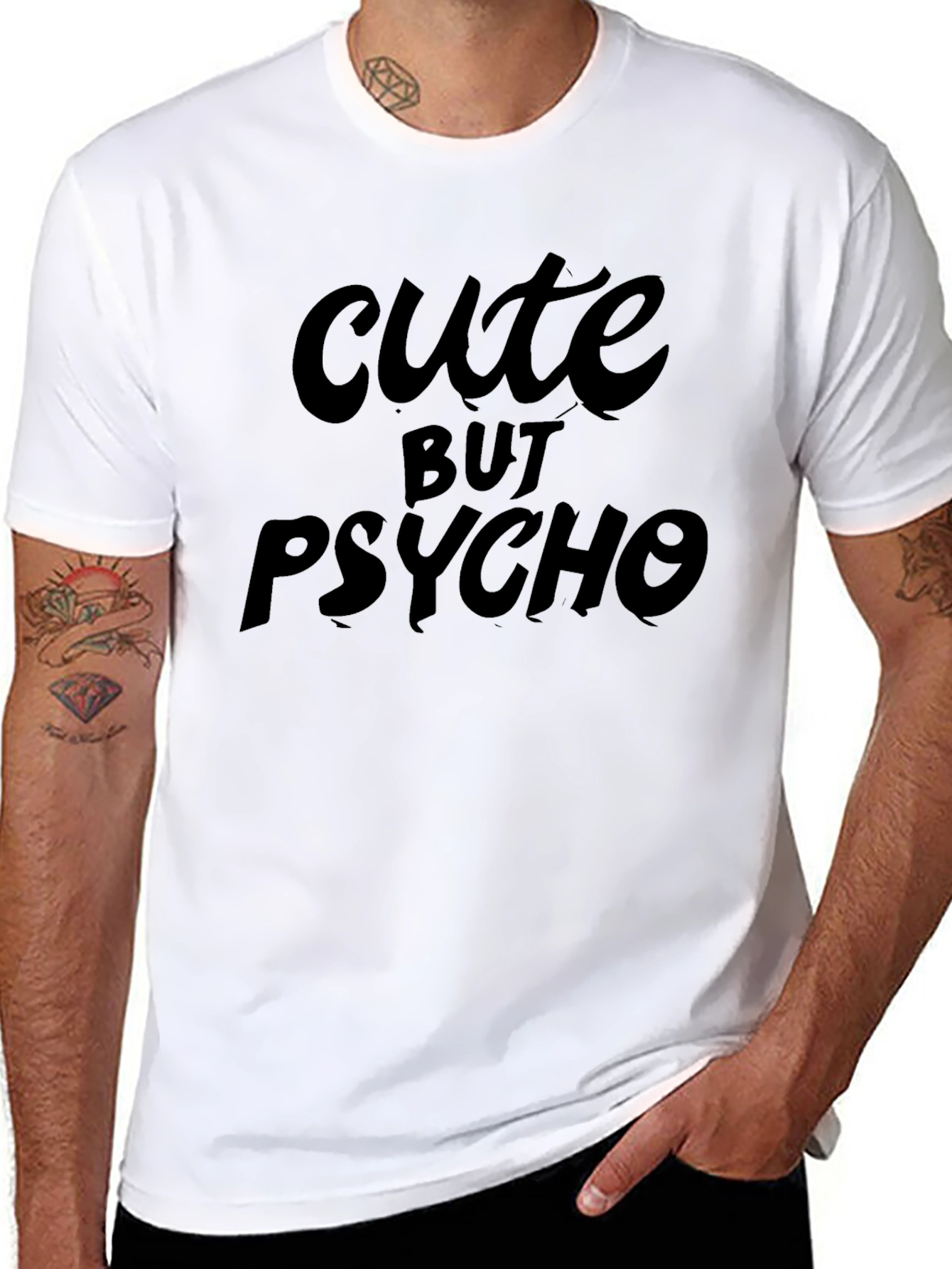 Black Cute But Psycho Graphic T-Shirt view 8