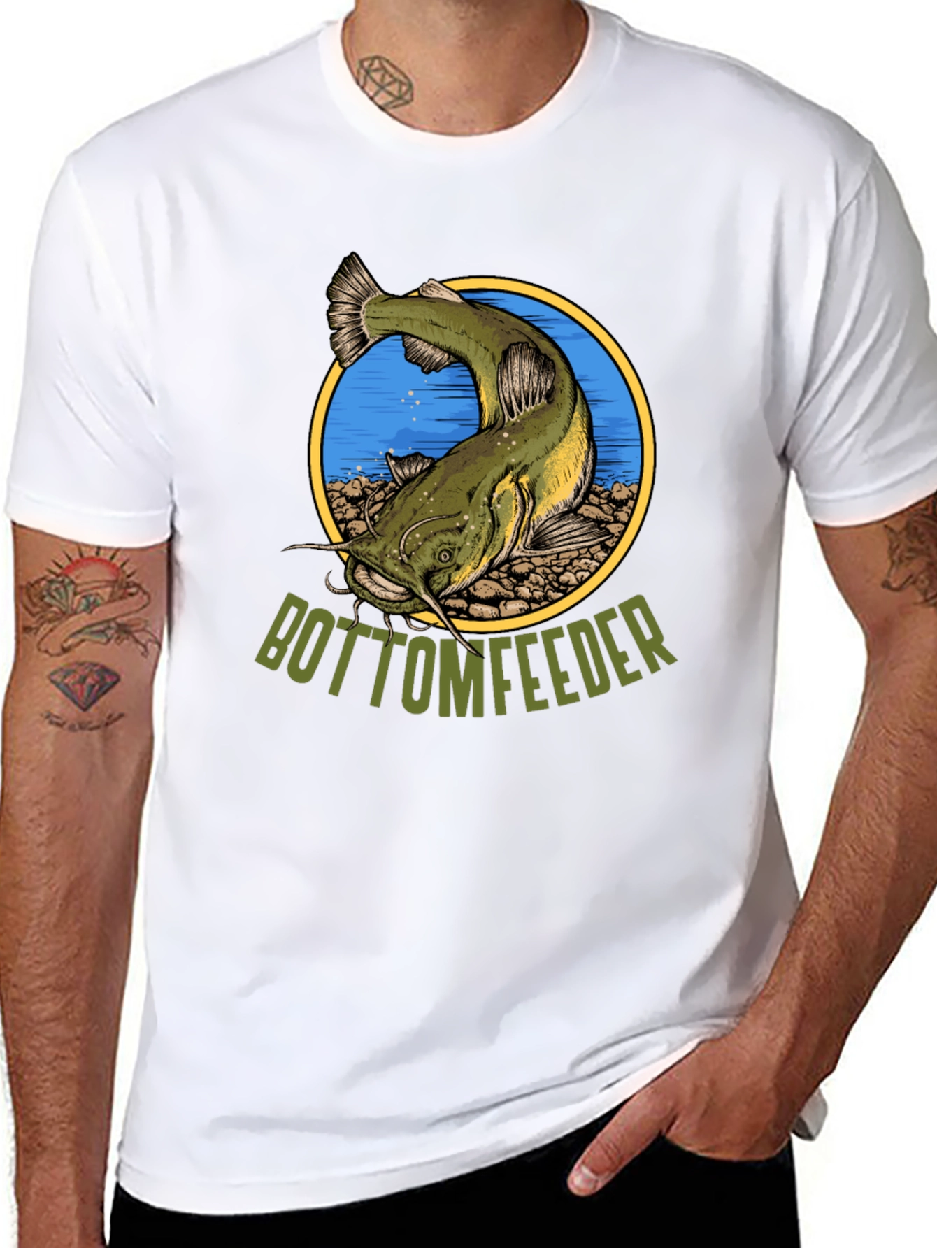Black Bottom Feeder Fish Graphic T-Shirt view 8