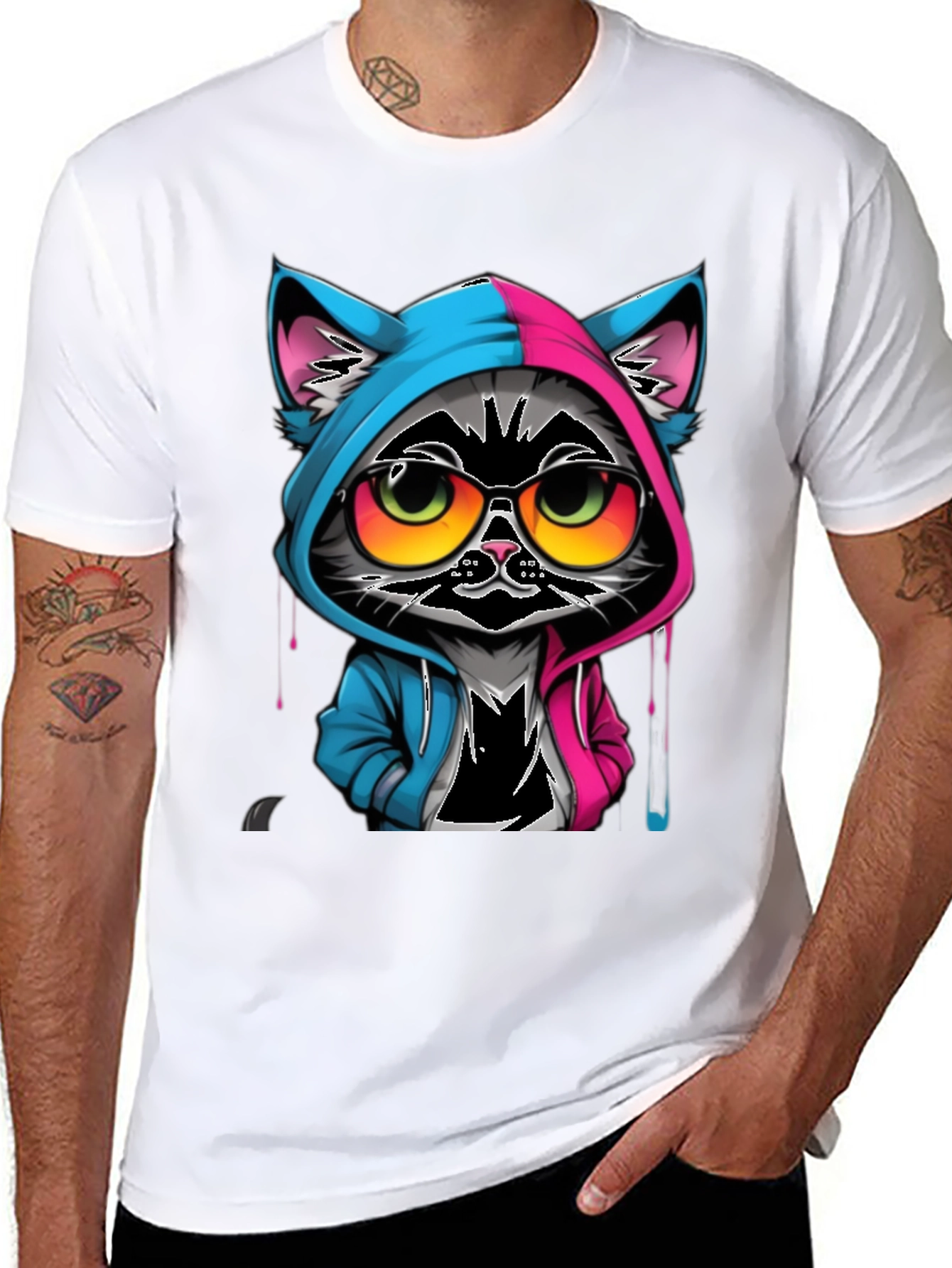 Black Cool Cat T-Shirt view 8