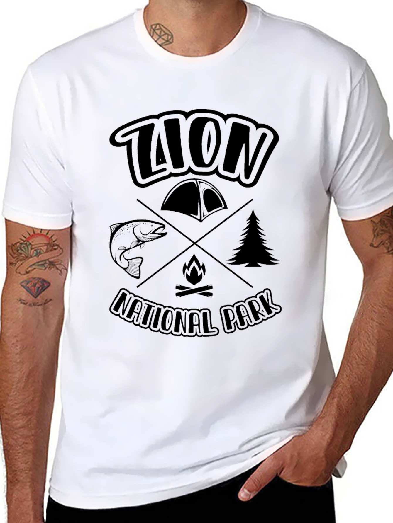 Black Zion National Park Graphic T-Shirt, Camping Tee view 8