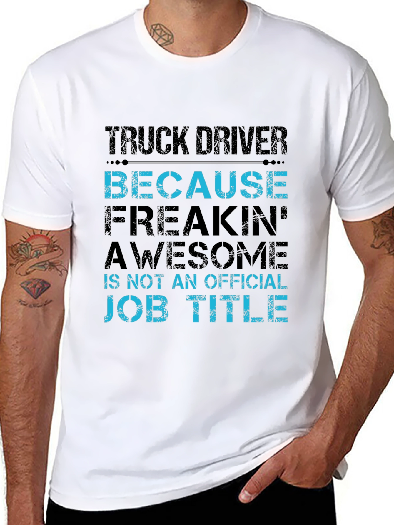 Black Truck Driver Awesome Job Title Graphic Tee view 8