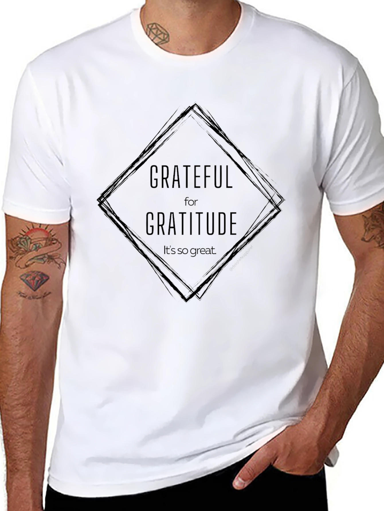 Black Grateful for Gratitude T-Shirt - Soft Cotton Blend view 8