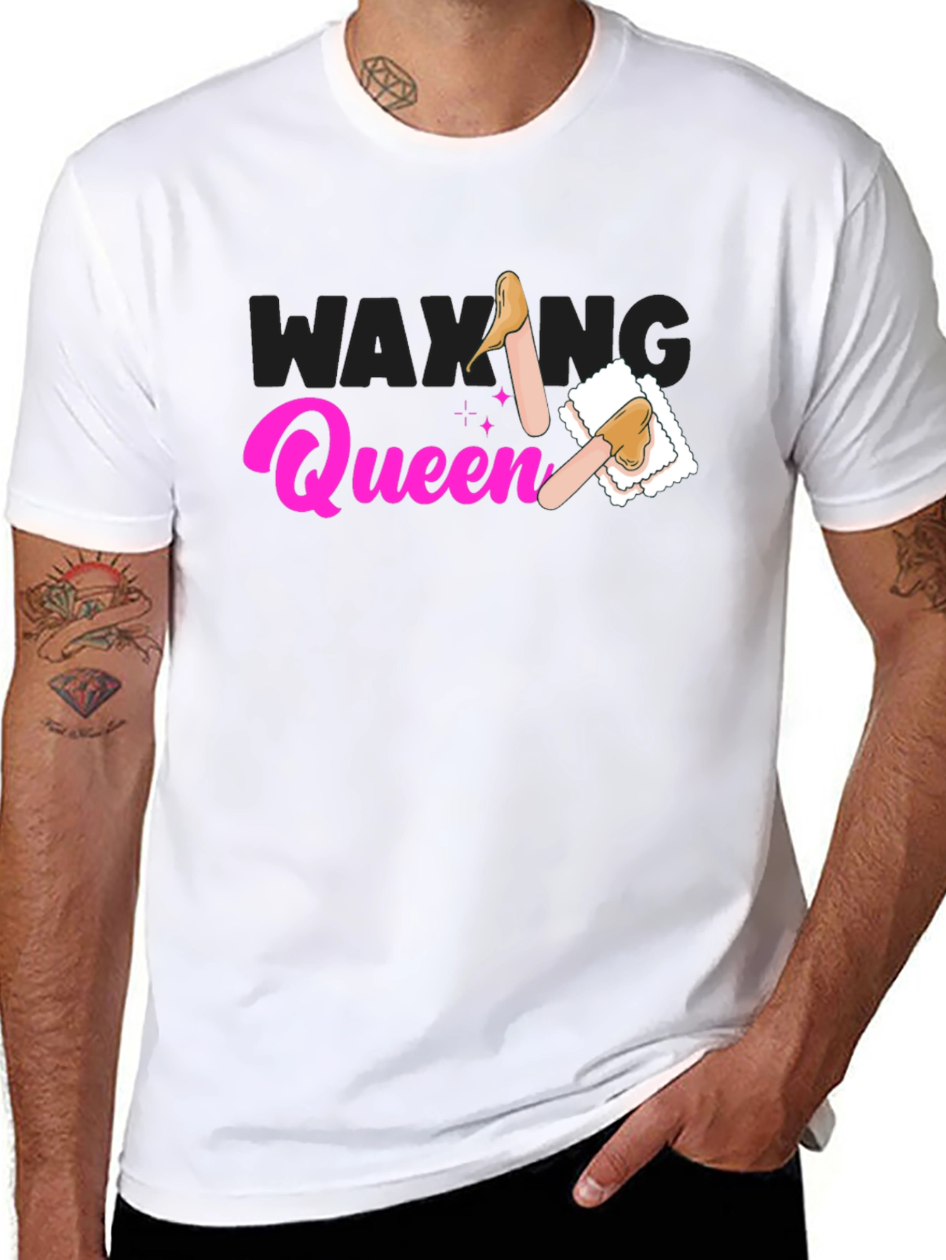 Black Waxing Queen T-Shirt - Beauty Spa Apparel view 8