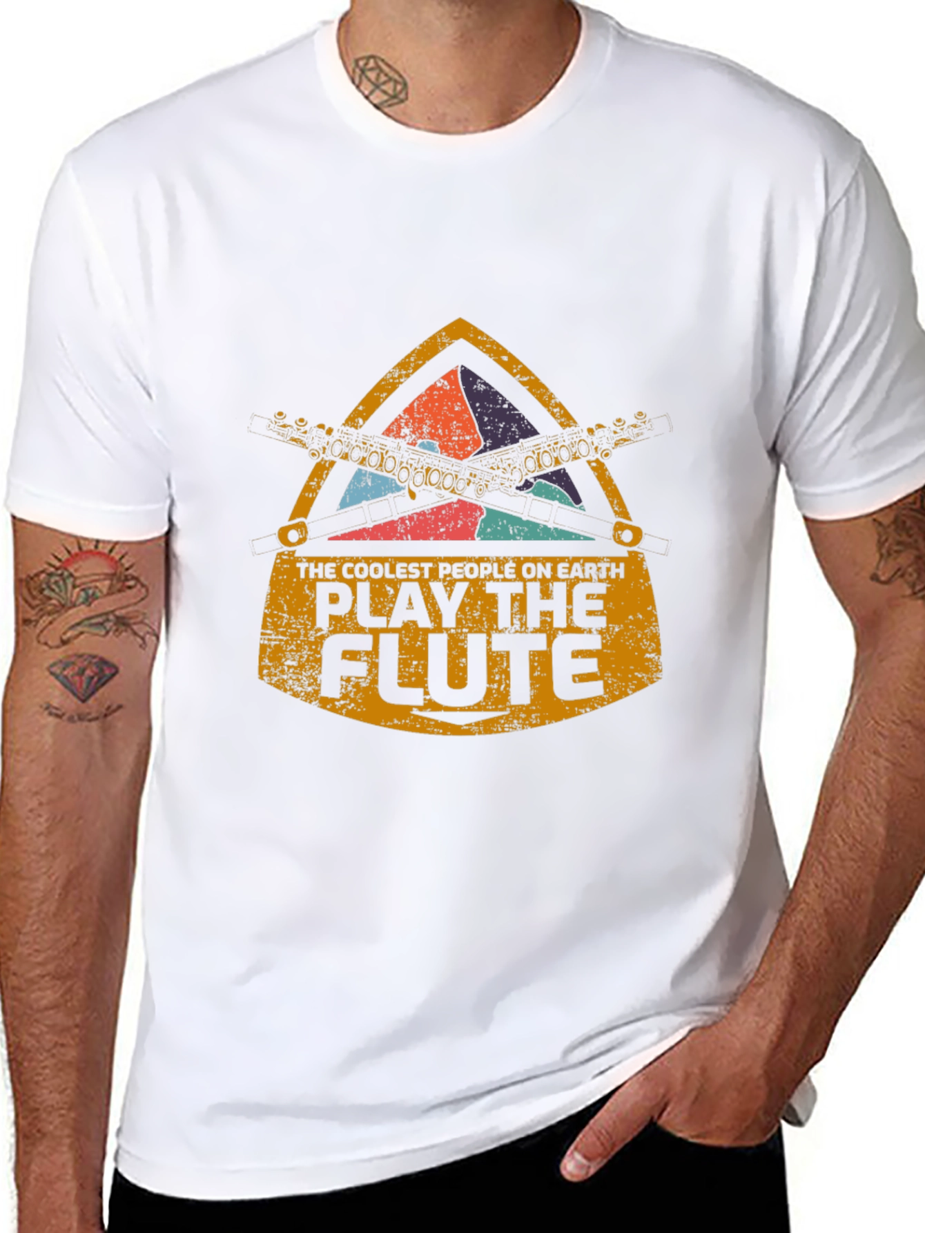 Black Coolest People Play the Flute T-Shirt view 8