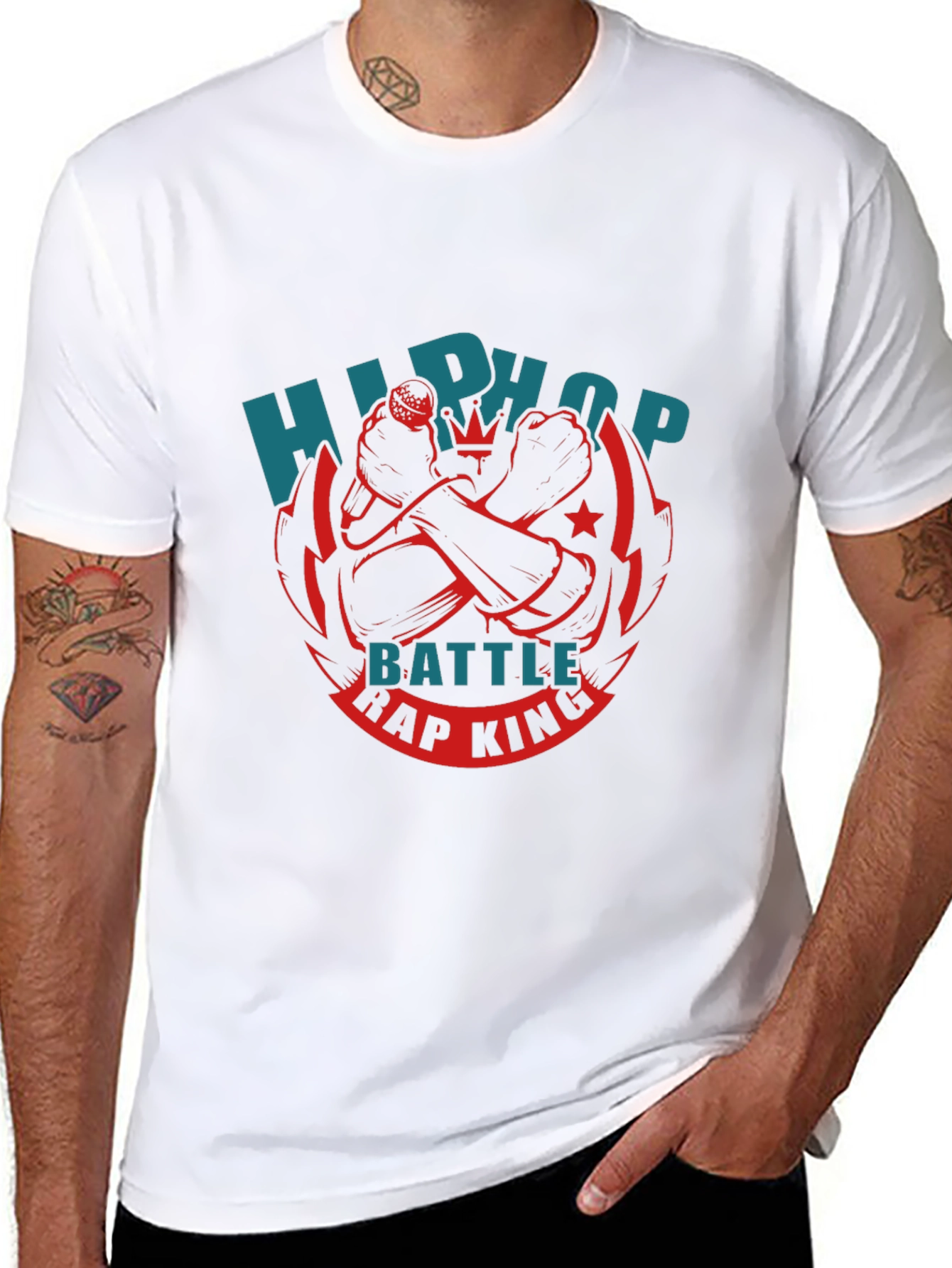 Black Hip Hop Battle Rap King T-Shirt - Black view 8