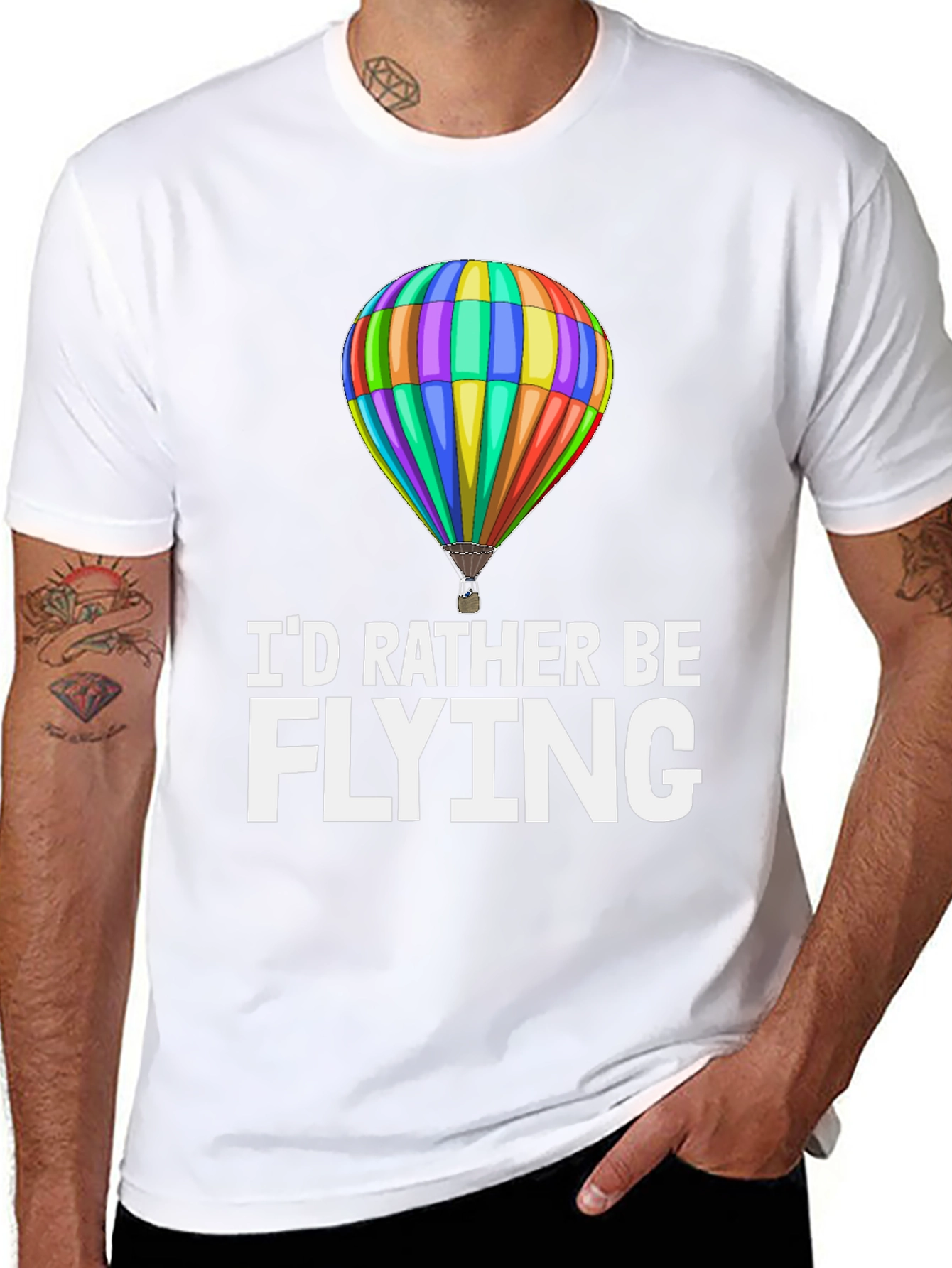 Black I'd Rather Be Flying T-Shirt view 8