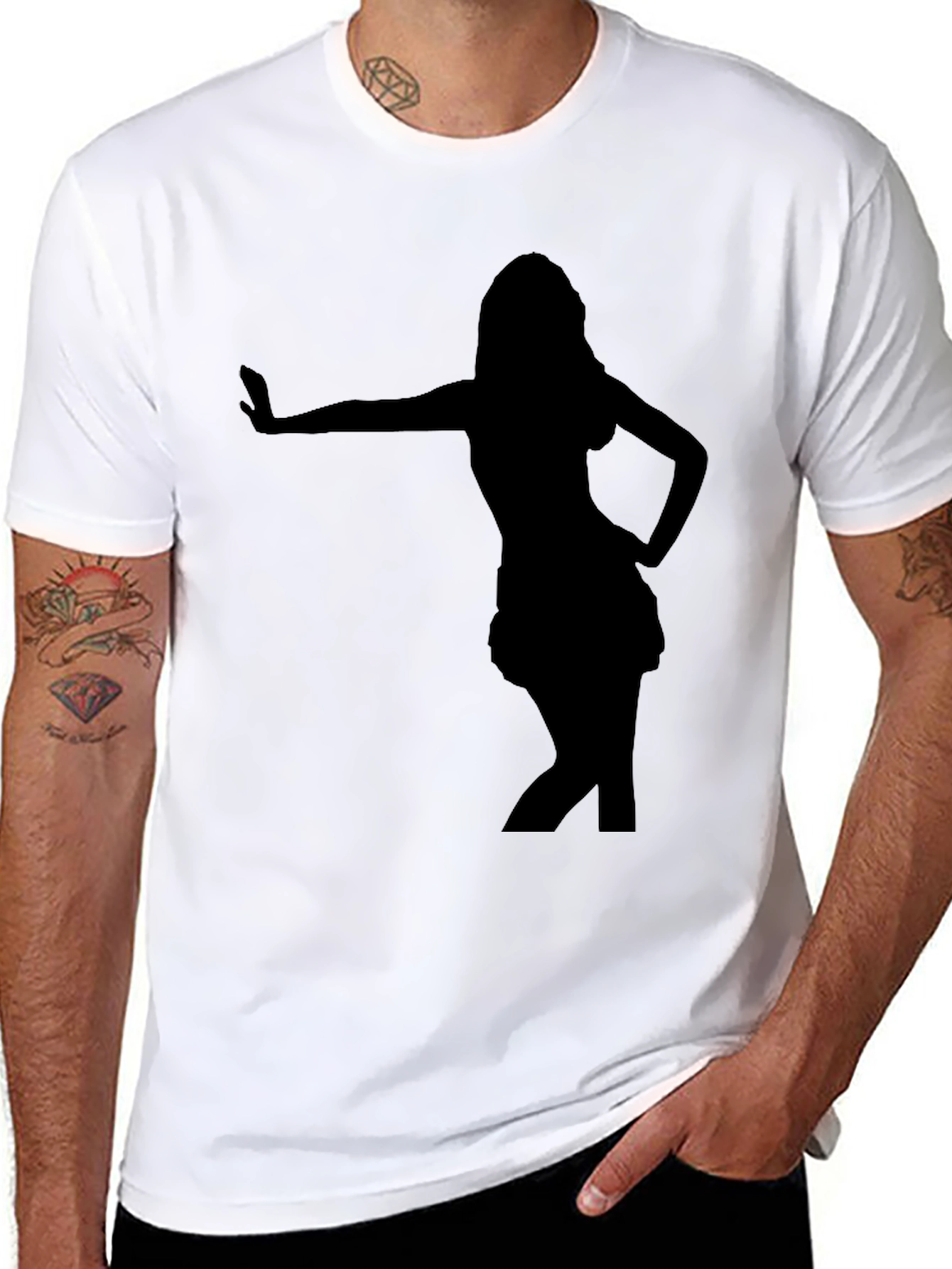Black Silhouette Dancer Black T-Shirt - Stylish and Comfortable view 8