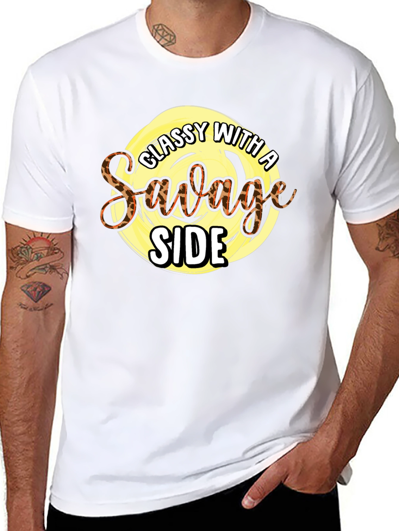 Black Classy with a Savage Side Graphic Tee view 8