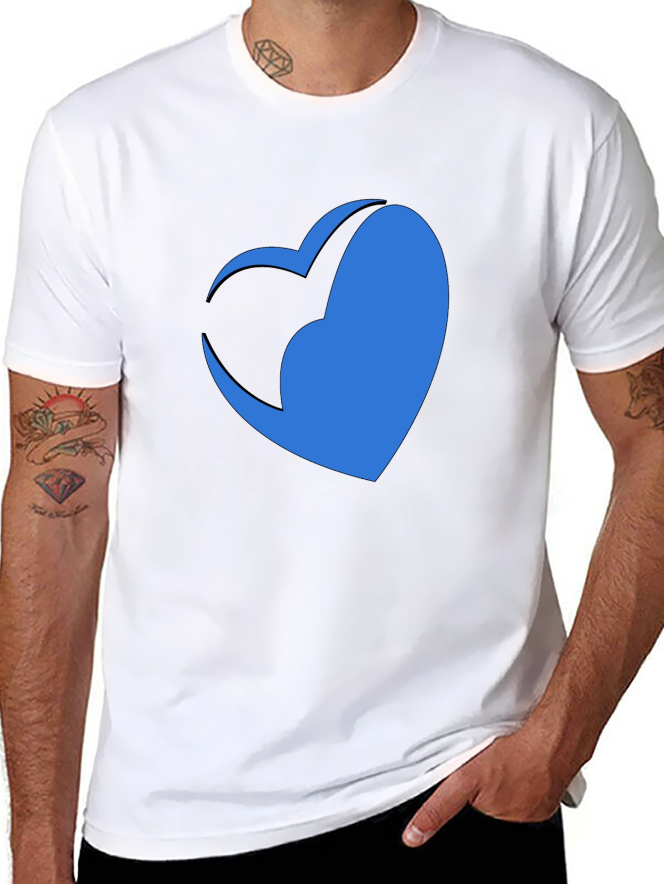 Black Modern Heart Graphic Tee - Stylish Casual Comfort view 8