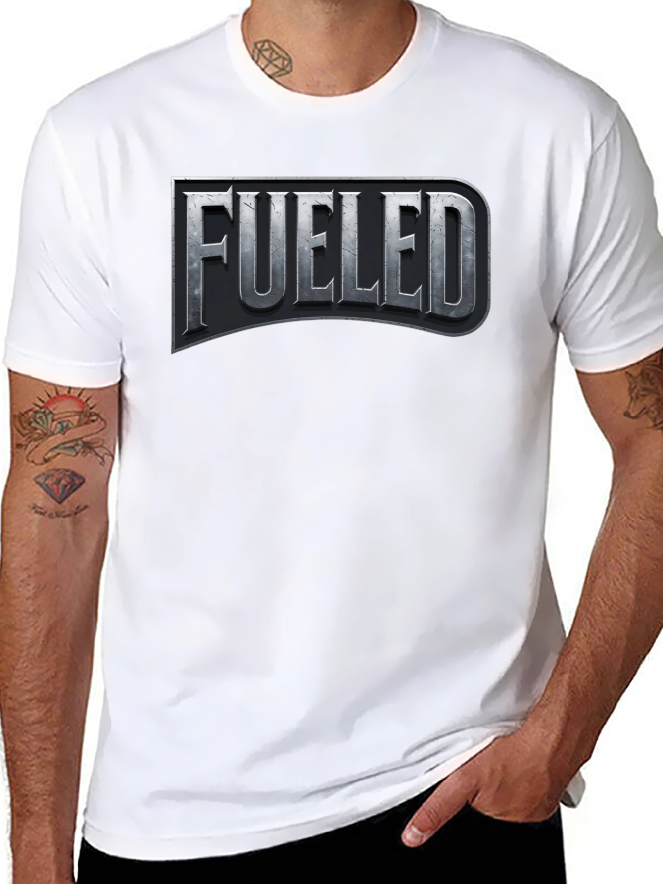 Black Fueled Graphic T-Shirt - Black Crew Neck view 8