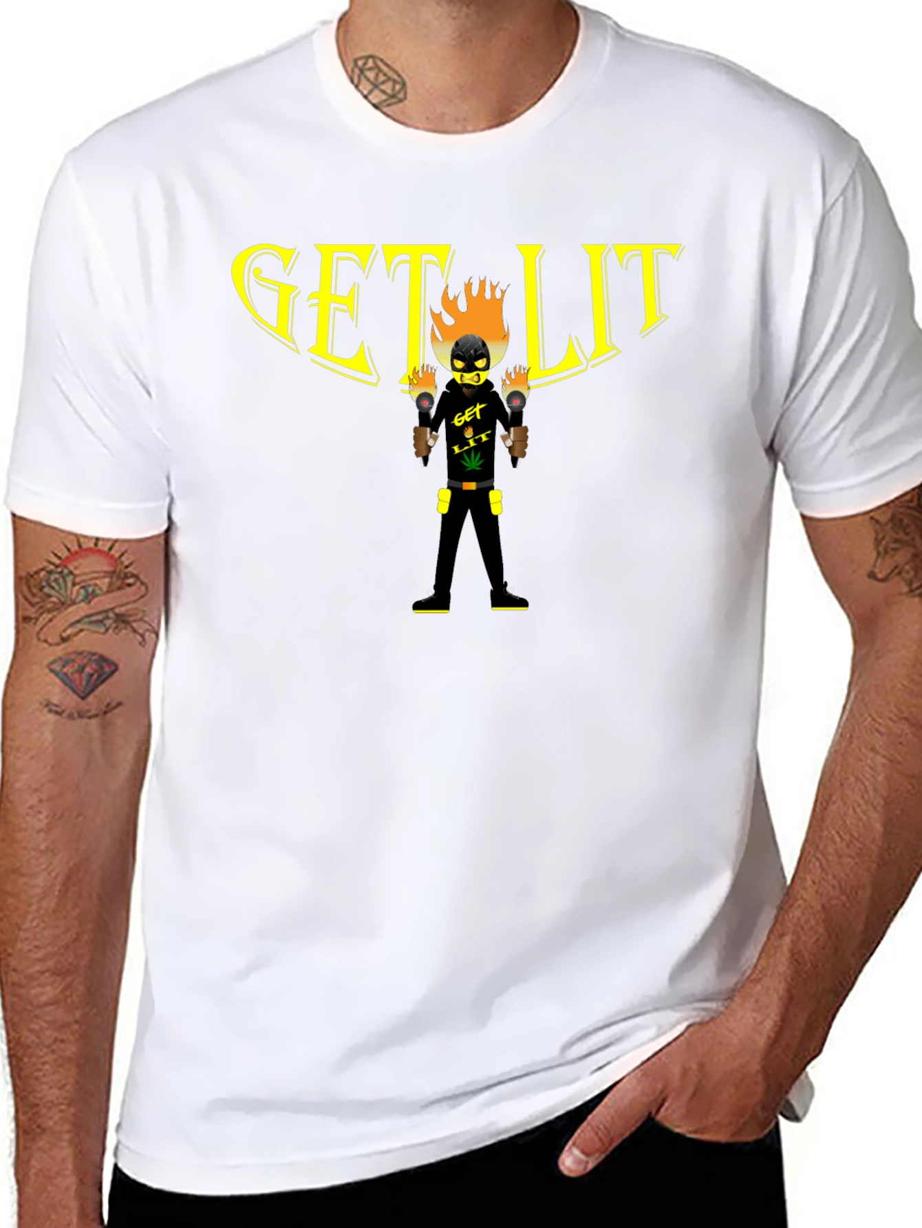 Black Get Lit Graphic T-Shirt - Black view 8