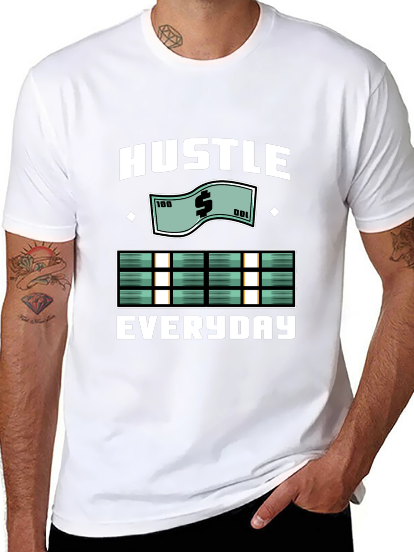 Black Hustle Everyday Graphic T-Shirt view 8