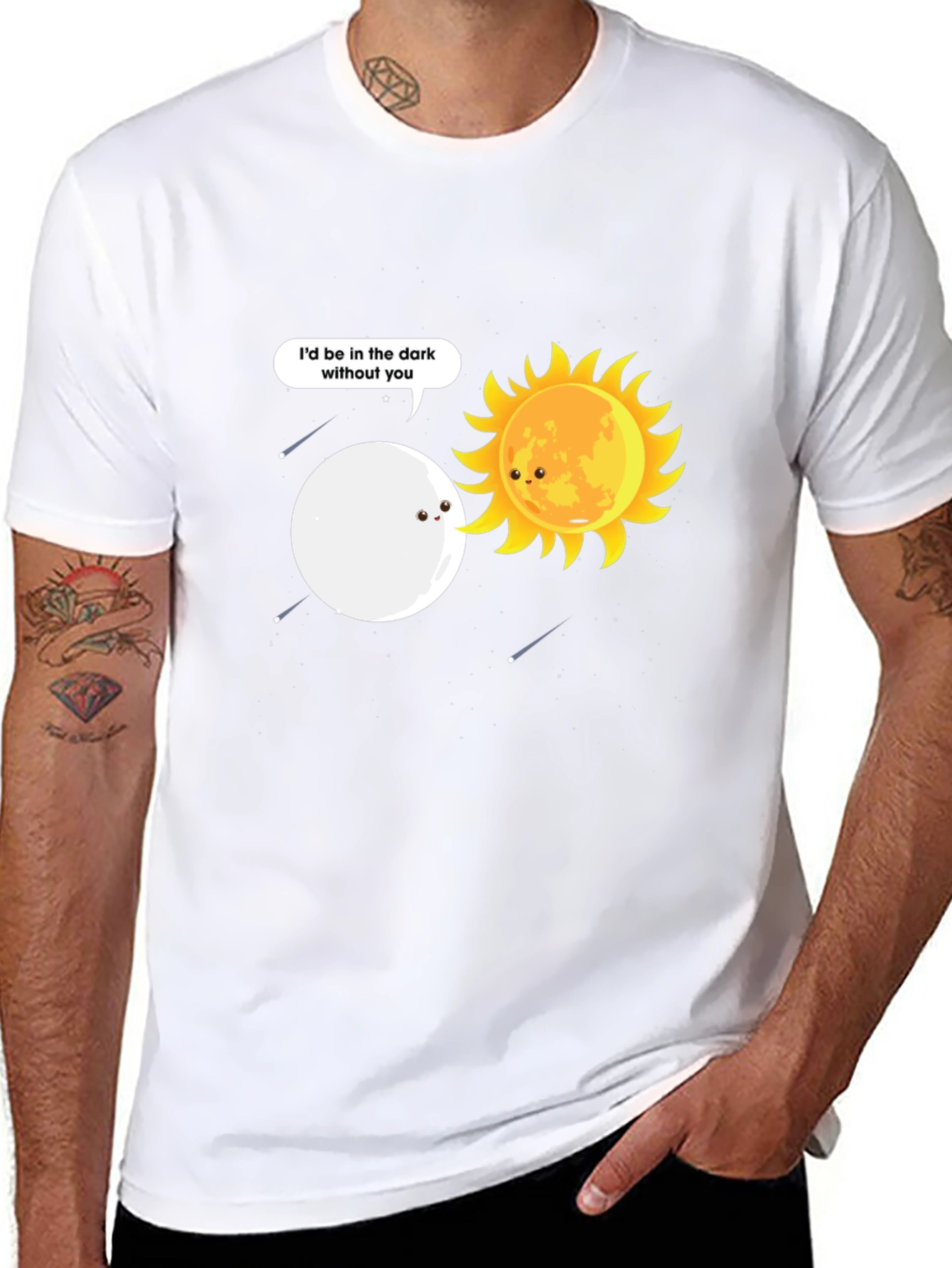 Black Sun and Moon Graphic Tee - I'd Be in the Dark Without You view 8