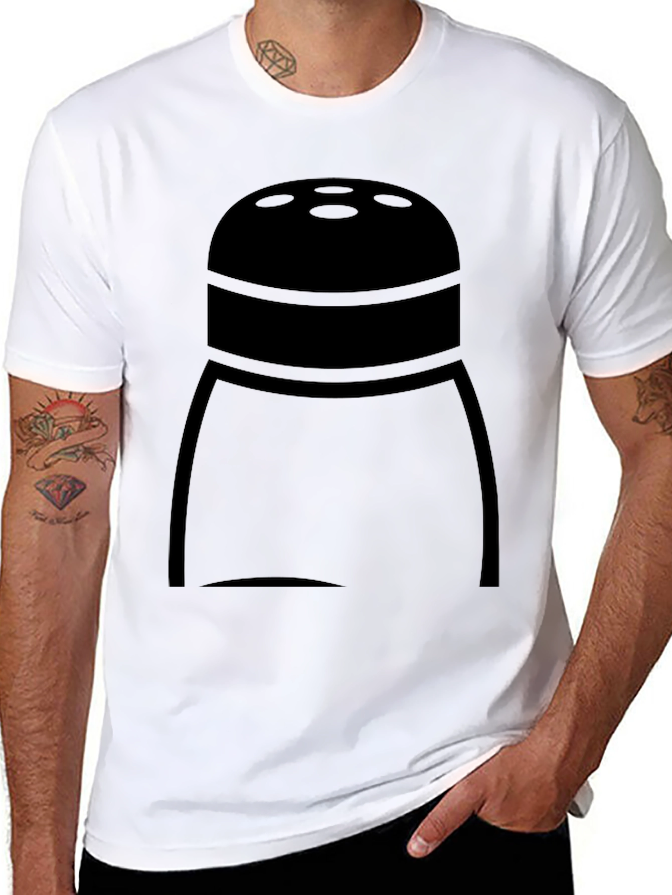 Black Salt Shaker Graphic T-Shirt - Funny Food Tee view 8
