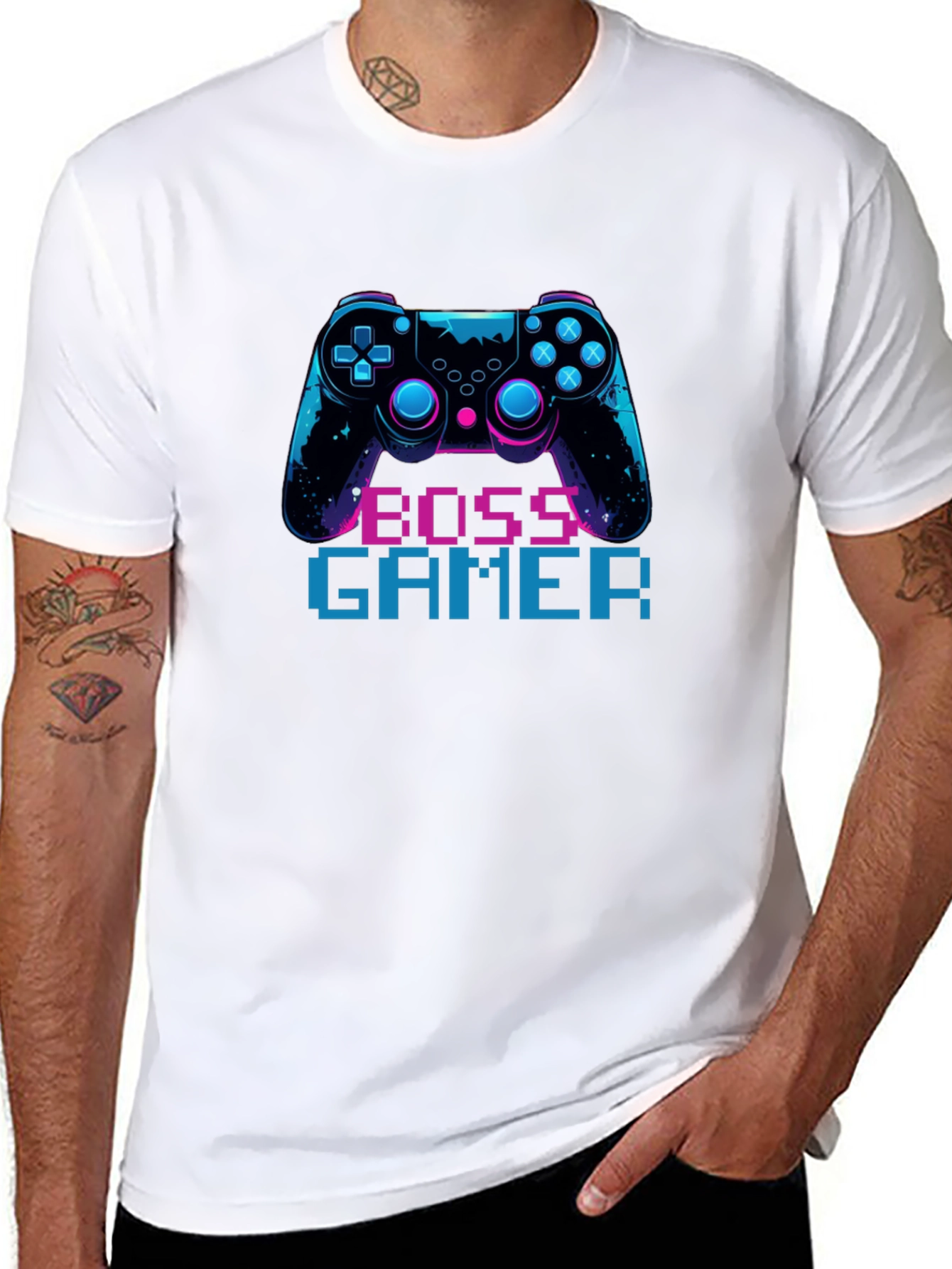 Black Boss Gamer Black T-Shirt - Console Design view 8