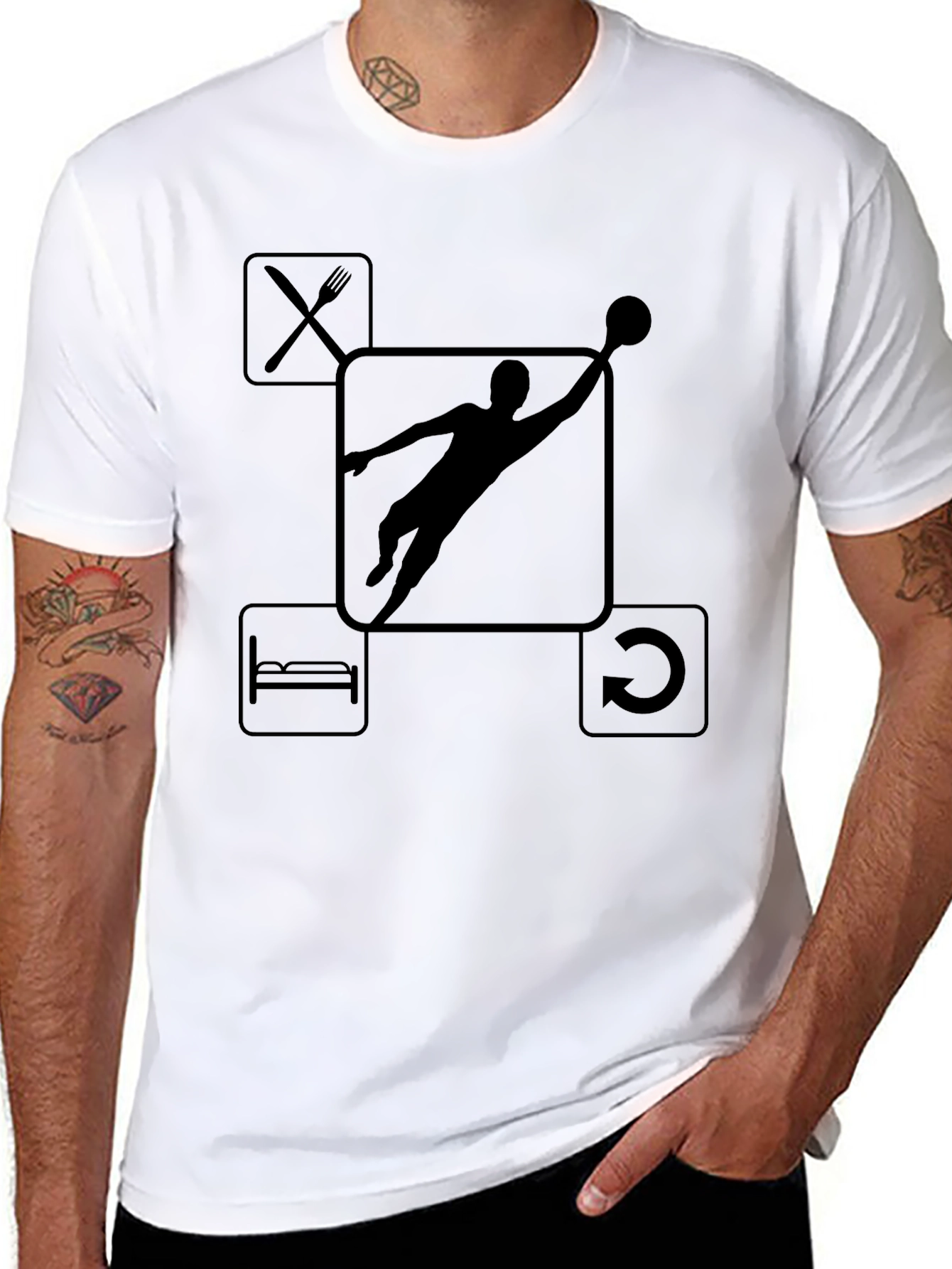 Black Eat, Sleep, Dunk, Repeat T-Shirt view 8