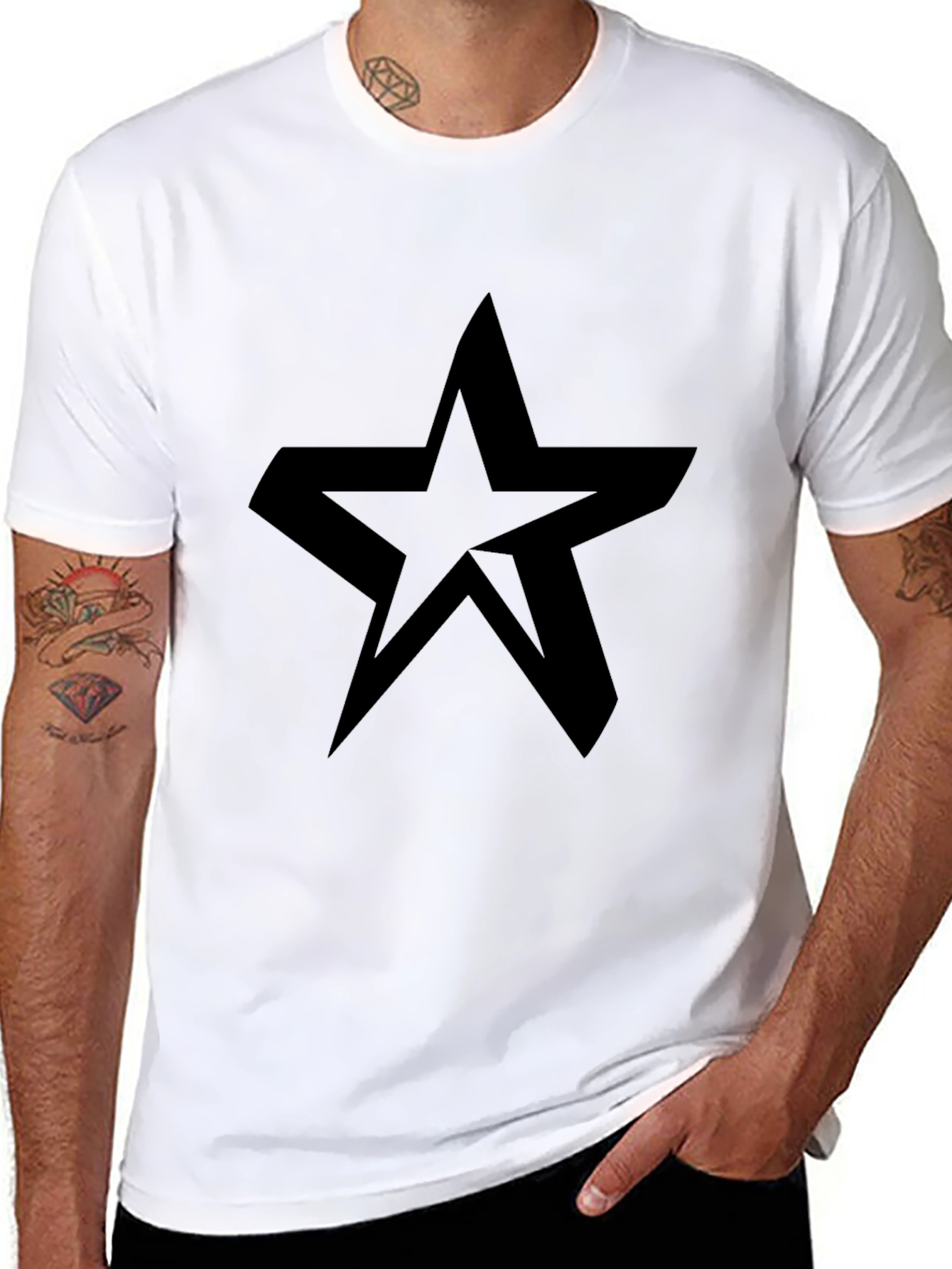 Black Black Star Graphic Tee - Bold & Stylish Menswear view 8