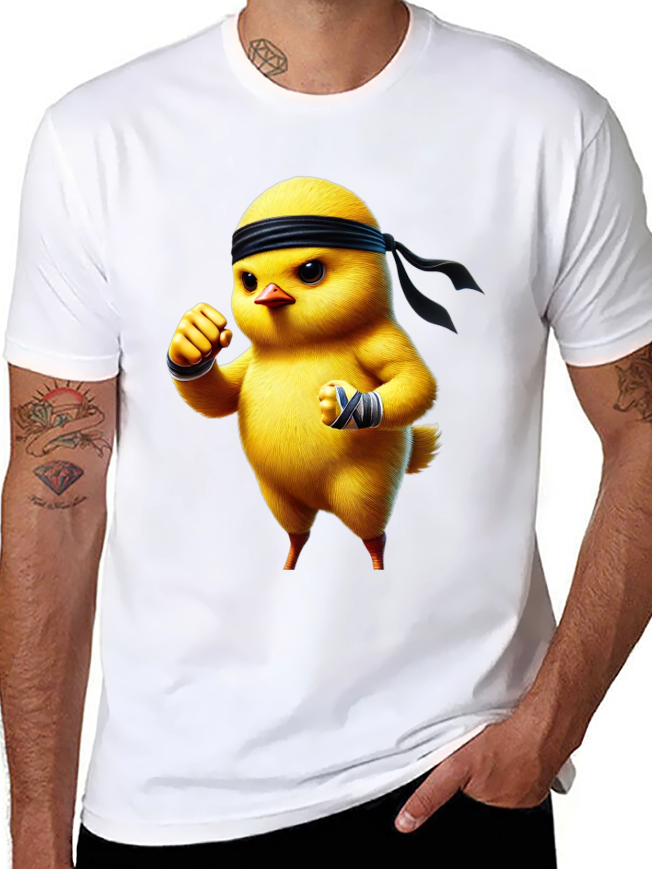 Black Martial Arts Chick Black T-Shirt view 8