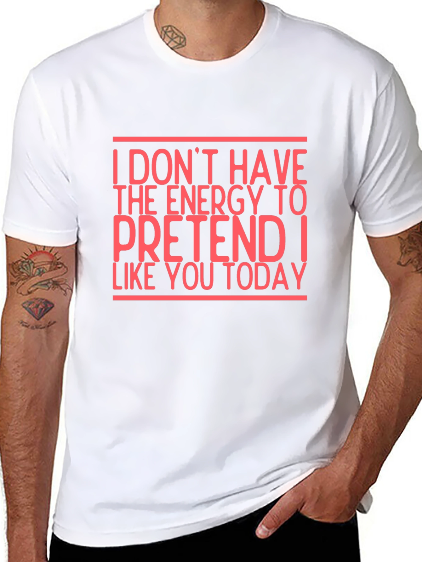 Black Funny Sarcastic Black T-Shirt - I Don't Have The Energy Today view 8
