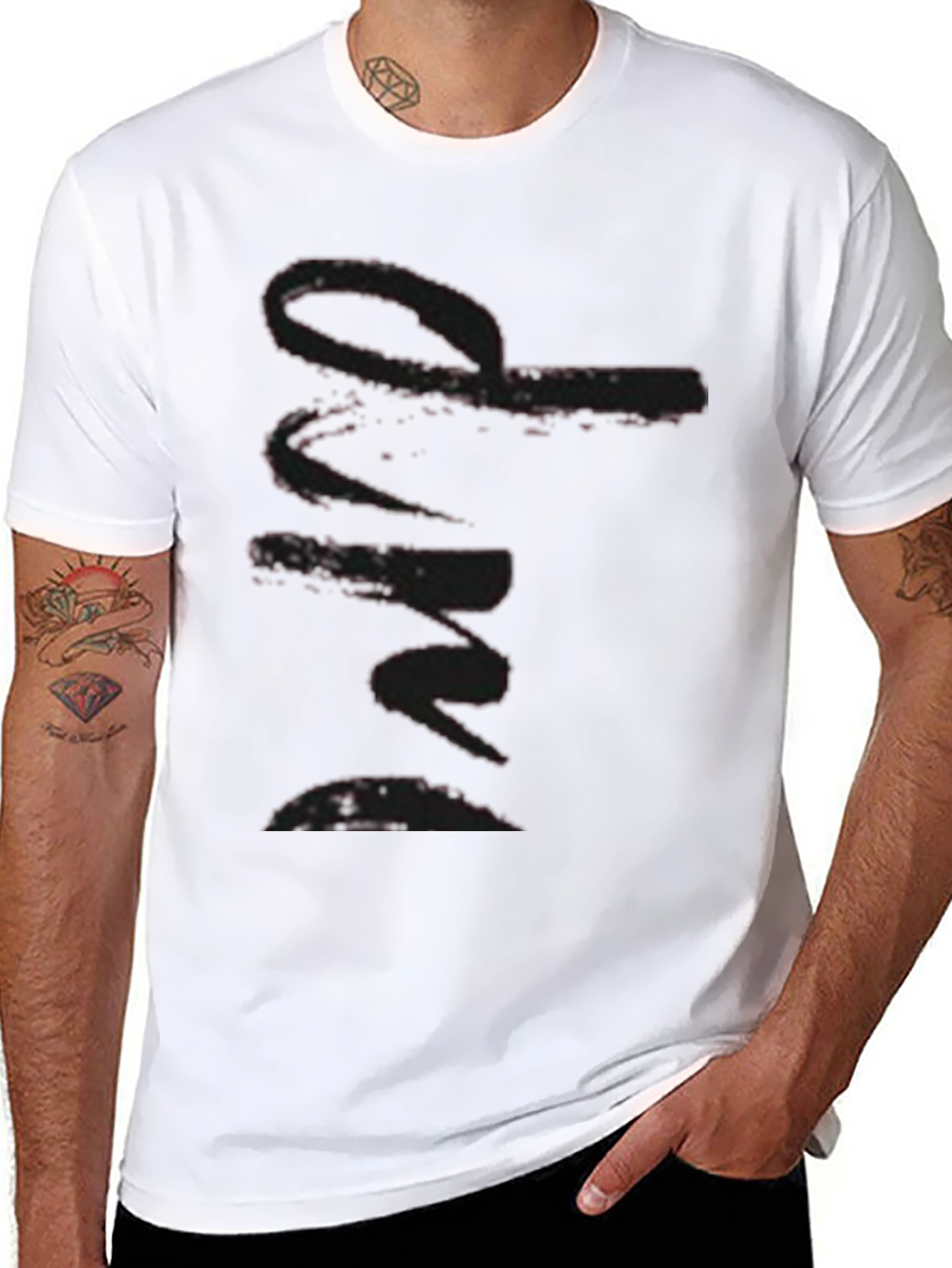 Black Stylish Black Graphic Print Tee view 8