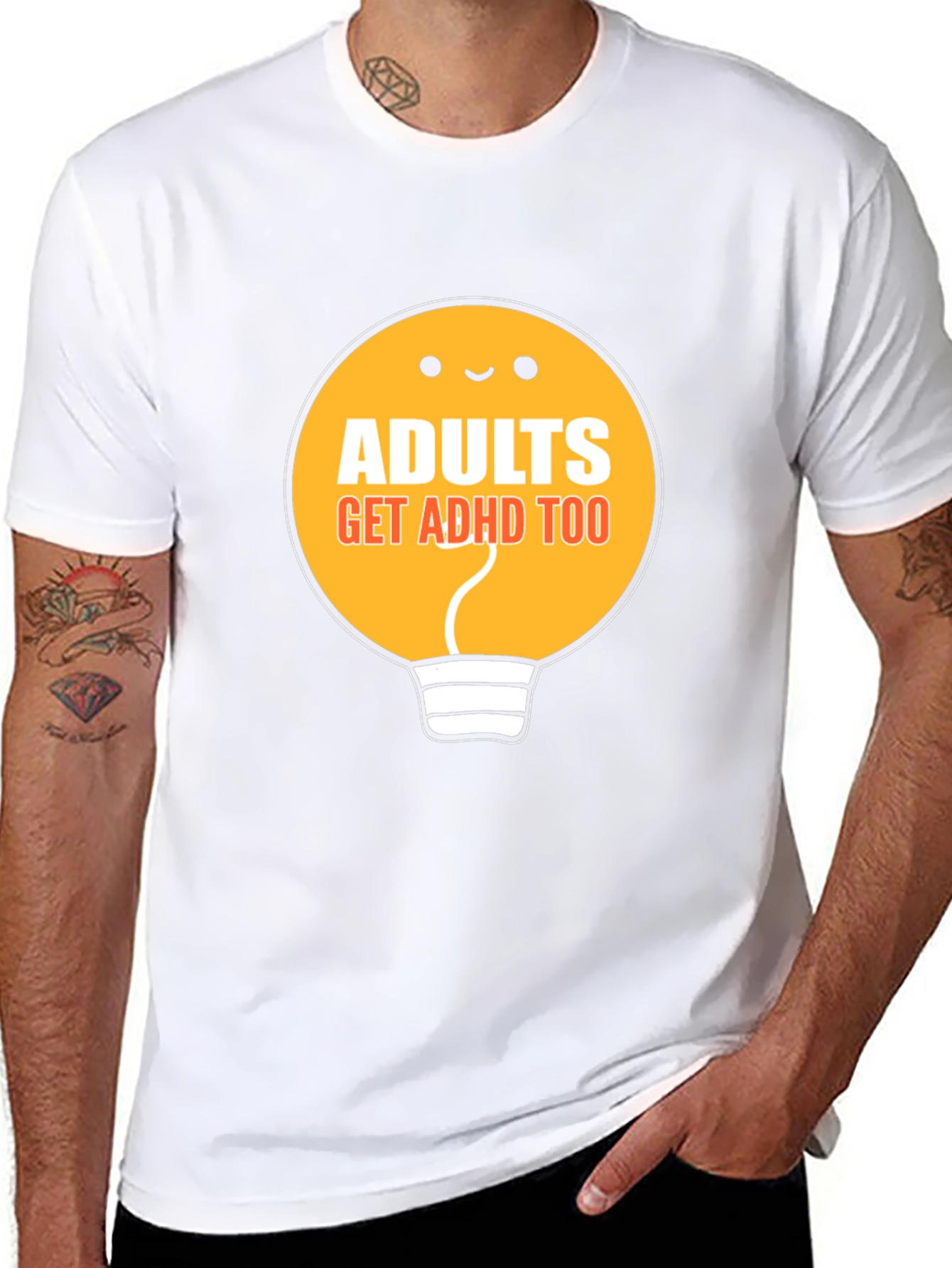 Black Adults Get ADHD Too Black T-Shirt view 8