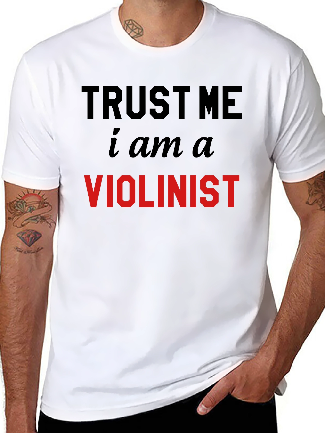 Black Trust Me I'm A Violinist T-Shirt view 8