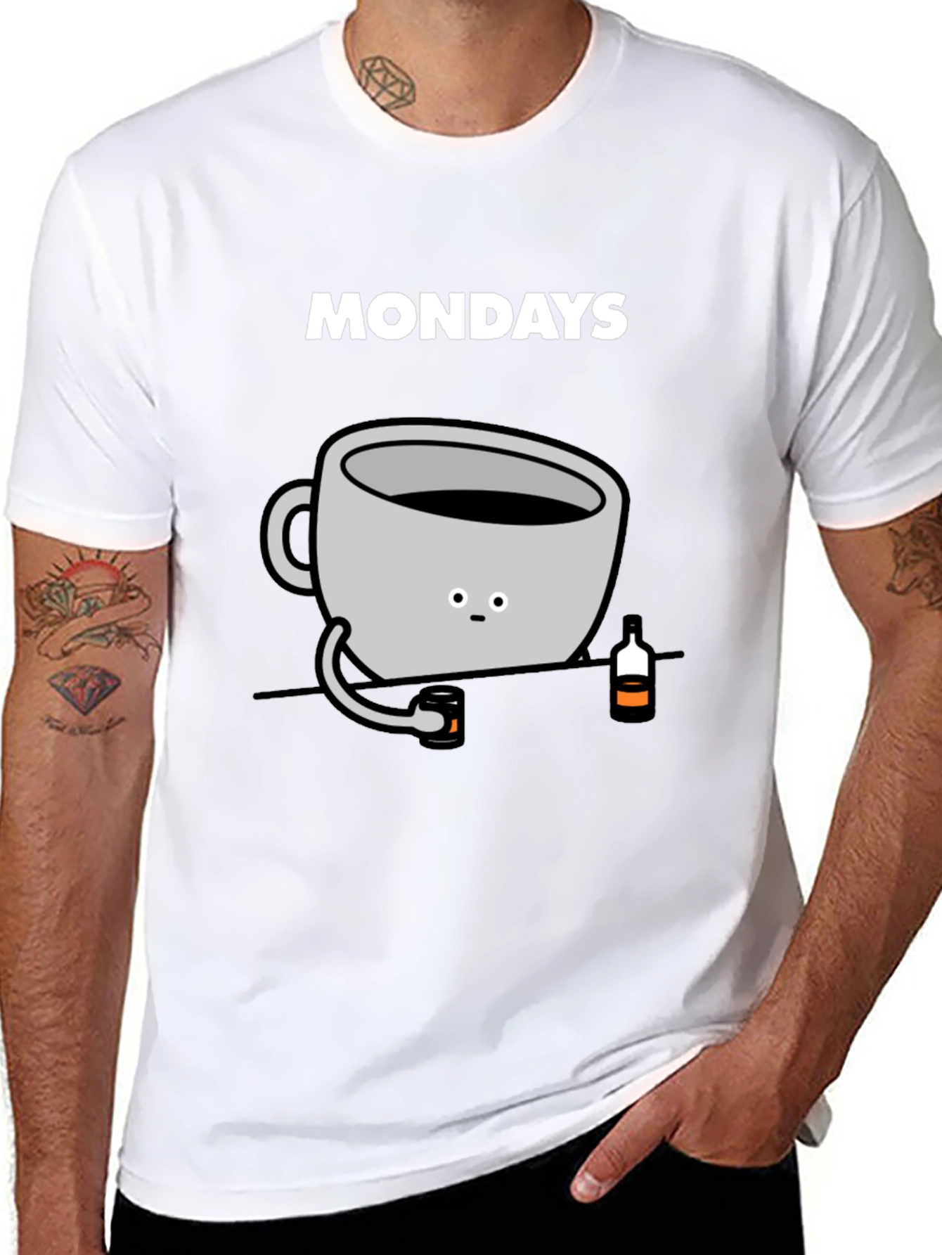 Black Mondays Coffee Mug Graphic Tee - Soft Cotton T-Shirt view 8