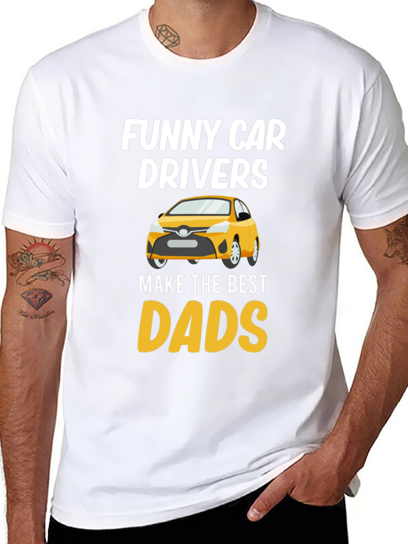 Black Funny Car Drivers Best Dads T-Shirt view 8