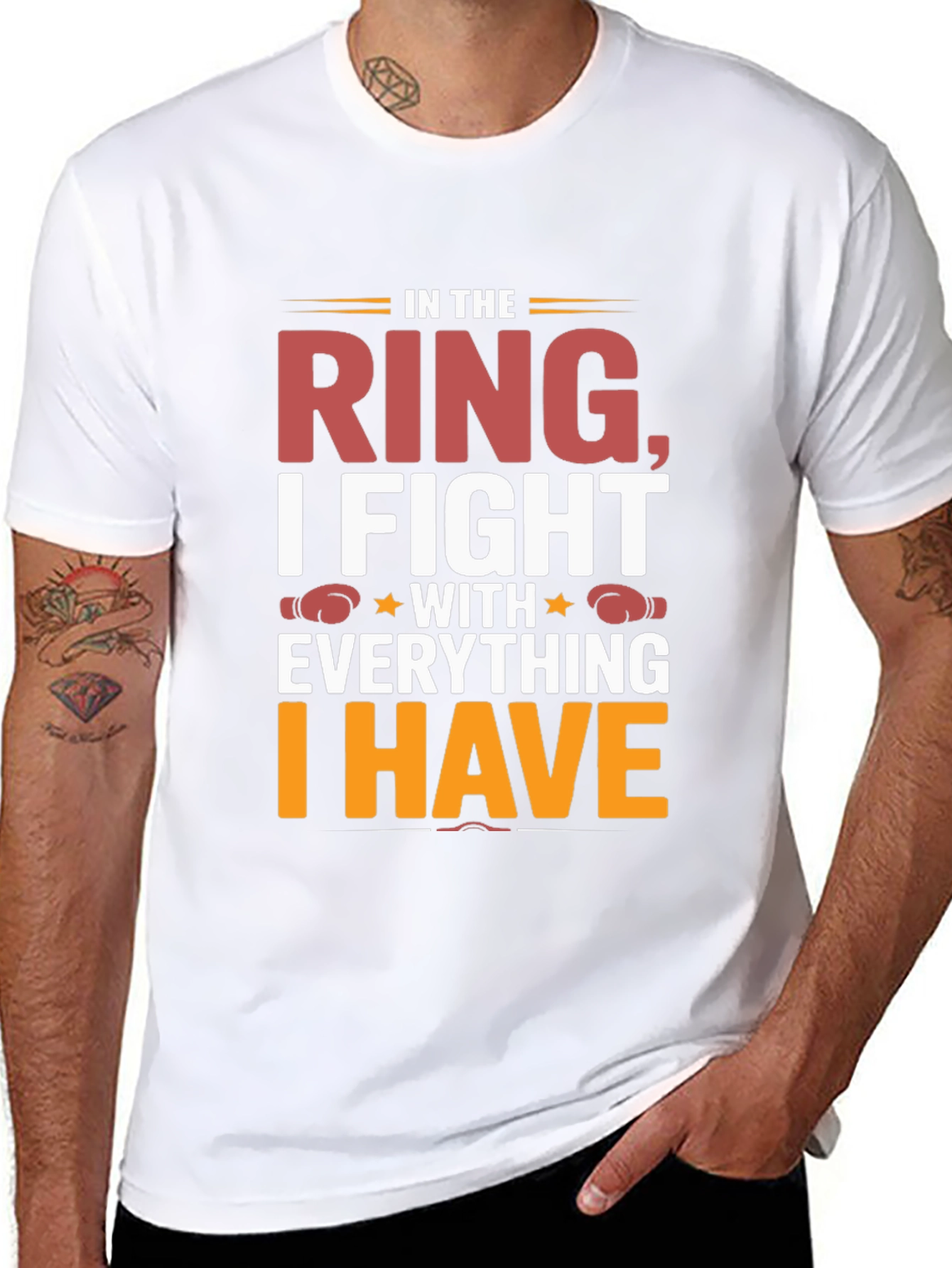 Black In The Ring I Fight Graphic T-Shirt view 8