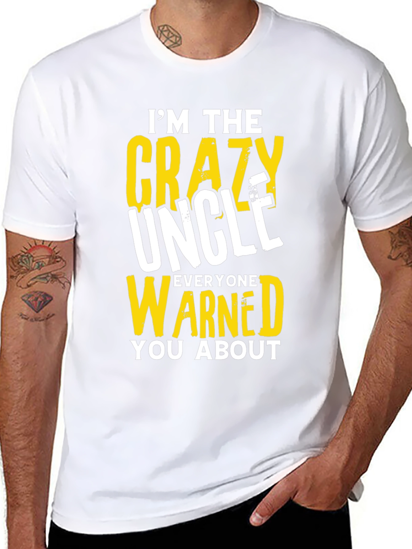 Black Crazy Uncle T-Shirt - Funny Novelty Tee view 8