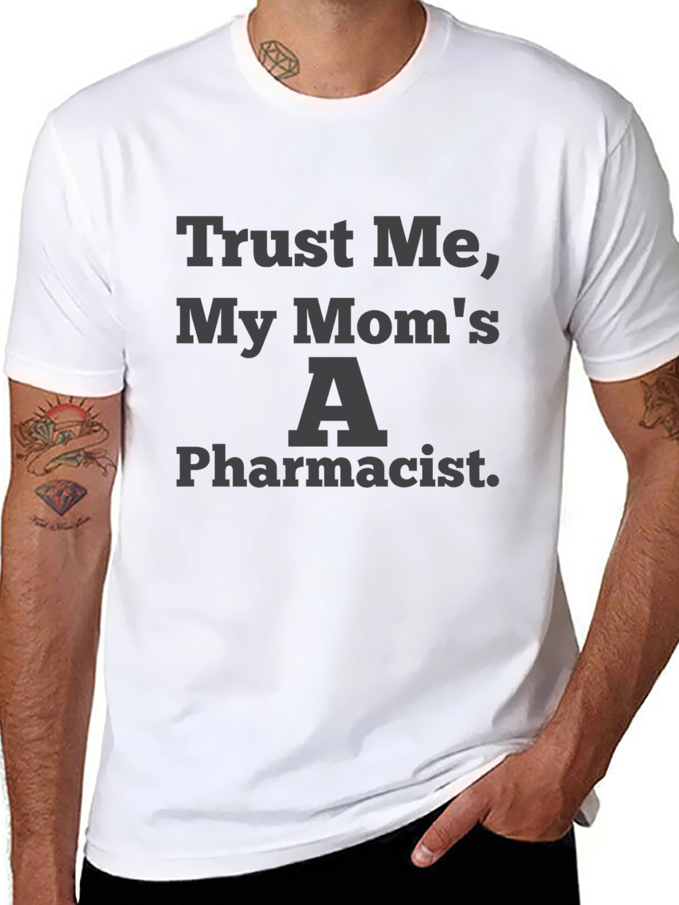 Black Trust Me My Mom's A Pharmacist Graphic Tee view 8