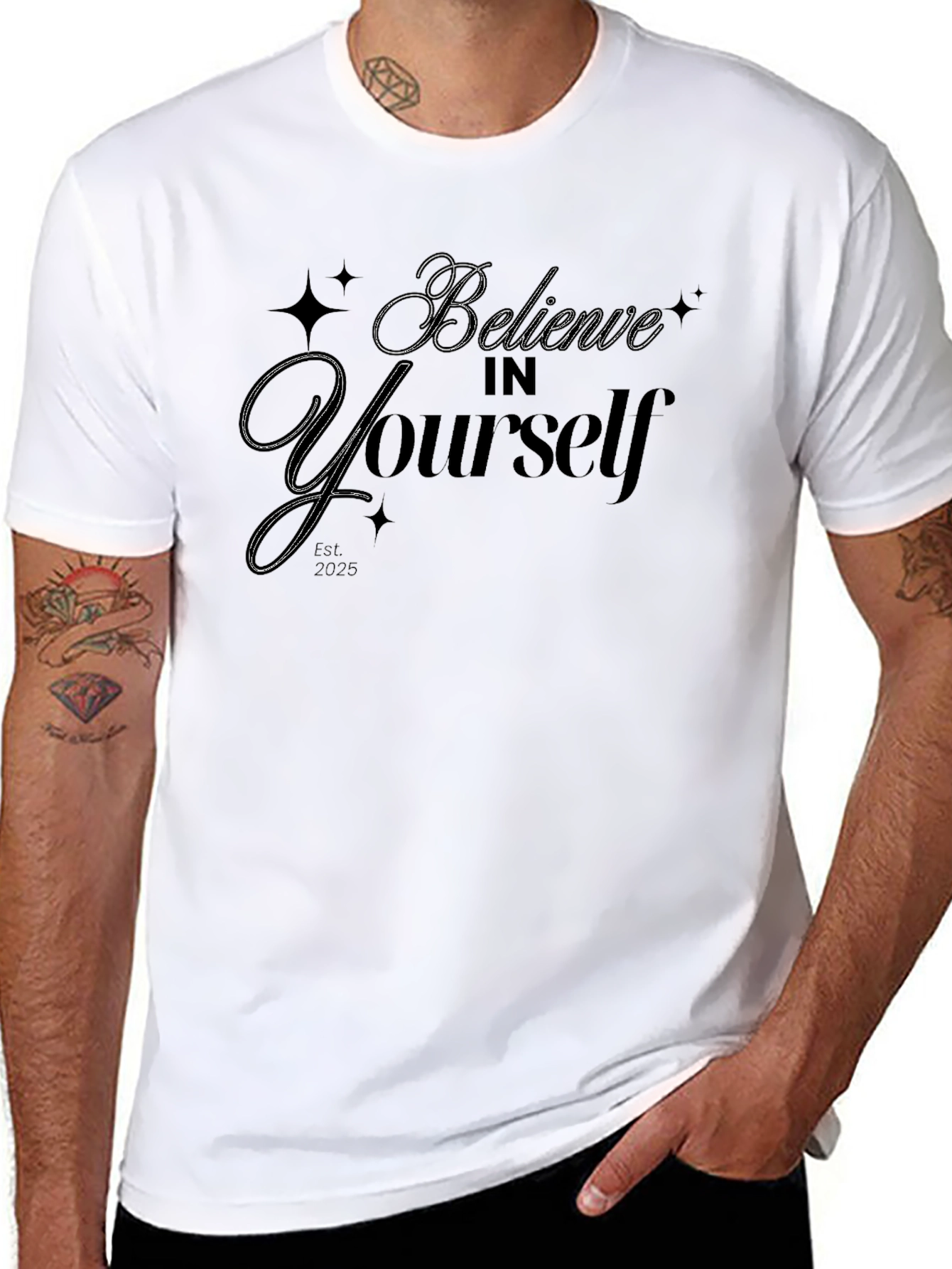 Black Believe In Yourself Black T-Shirt view 8