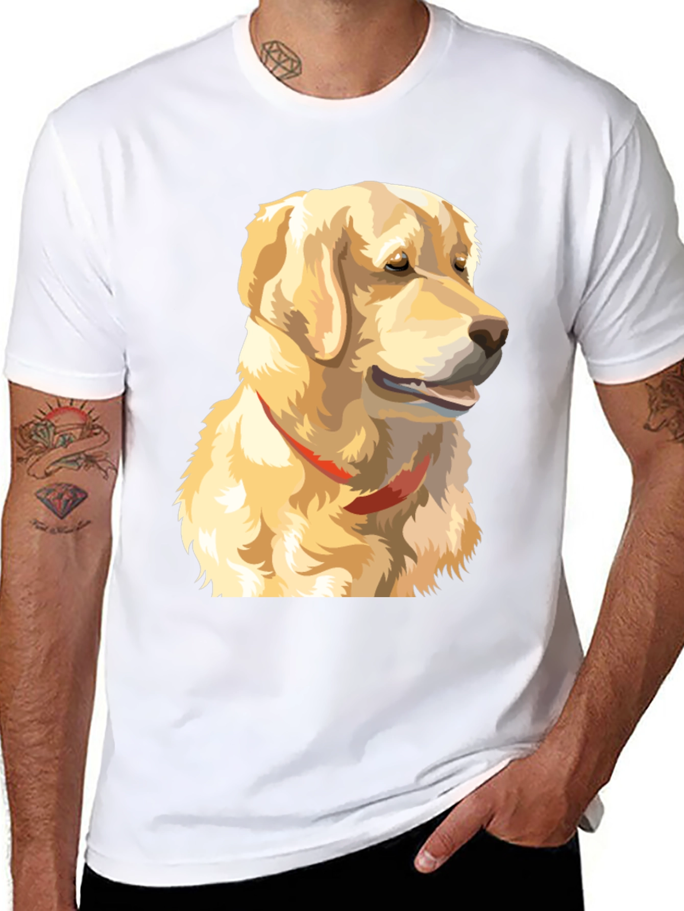 Black Golden Retriever Graphic T-Shirt view 8