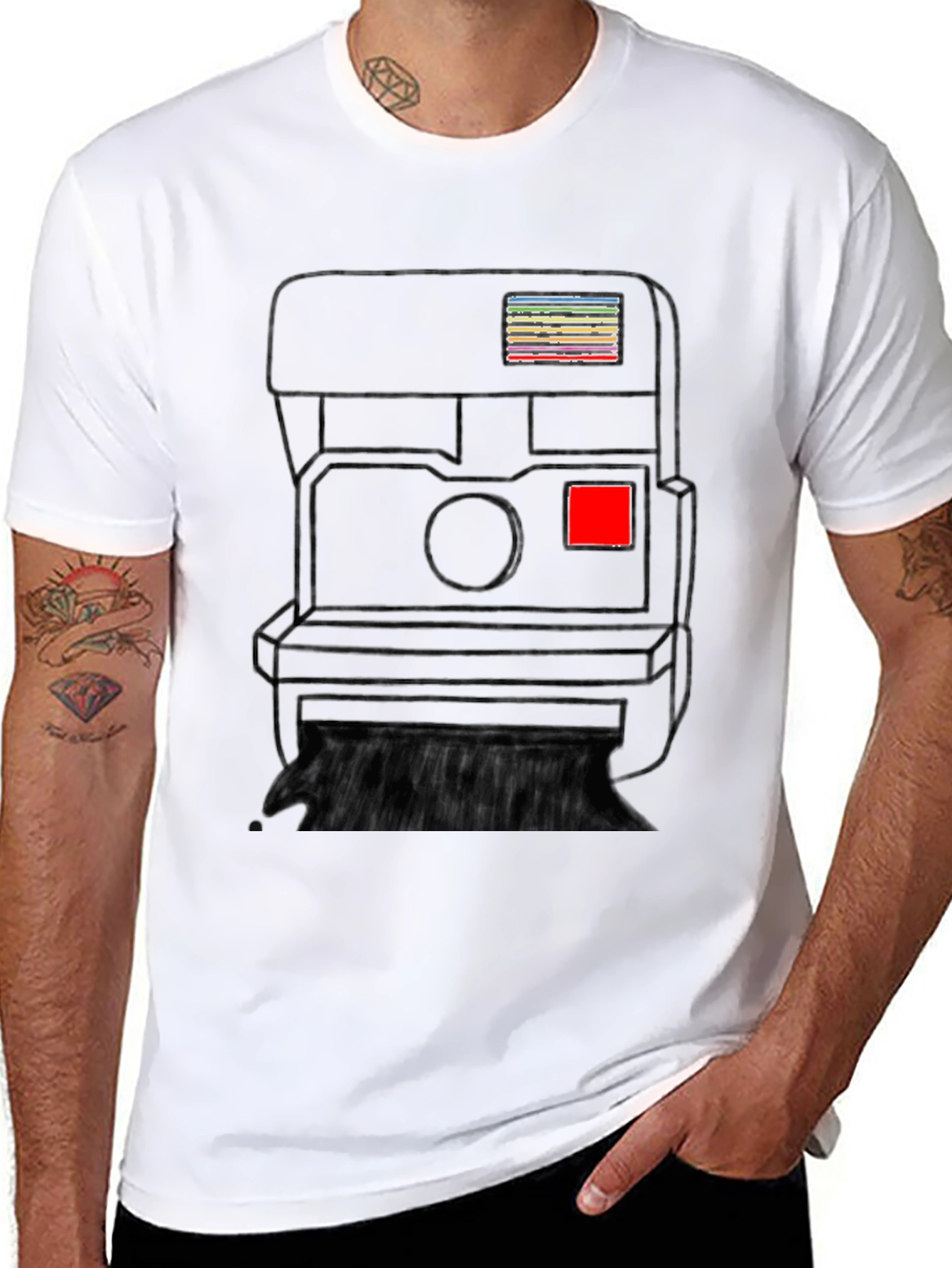 Black Vintage Camera Graphic Tee - Retro Style view 8