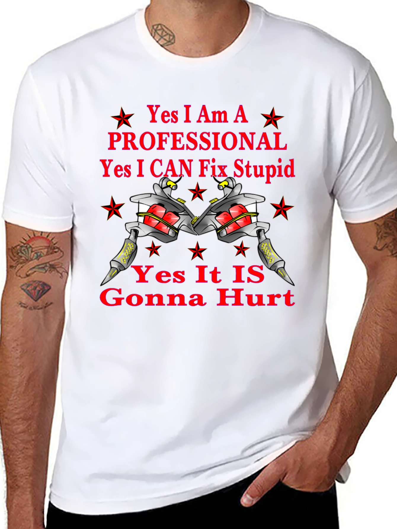 Black Tattoo Artist Humor Graphic T-Shirt view 8