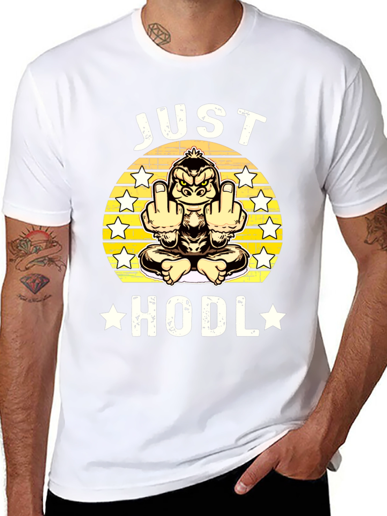 Black Just Hodl Black Graphic T-Shirt view 8