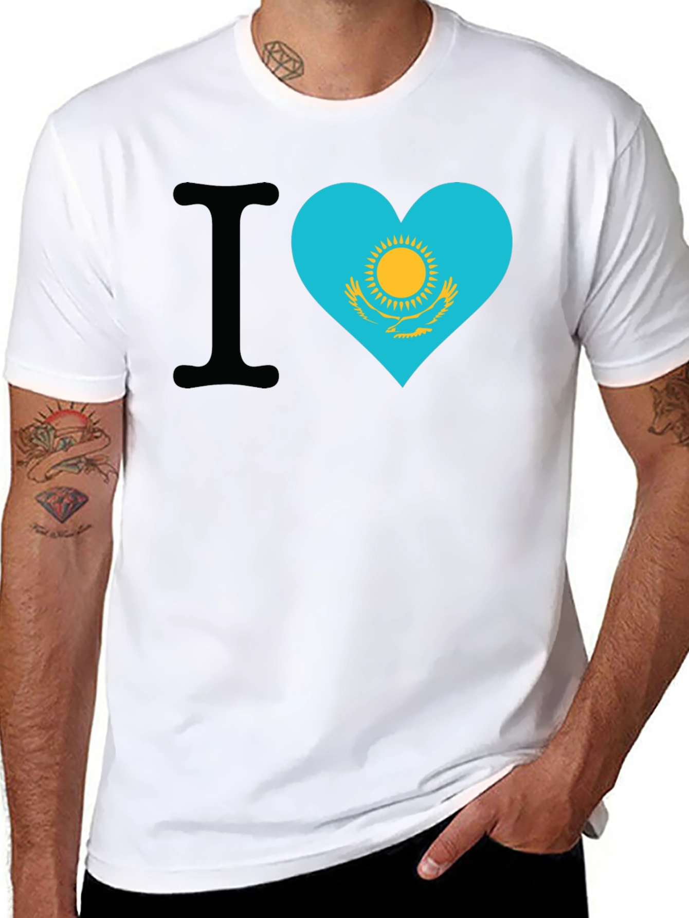 I Heart Kazakhstan Flag T-Shirt - 8