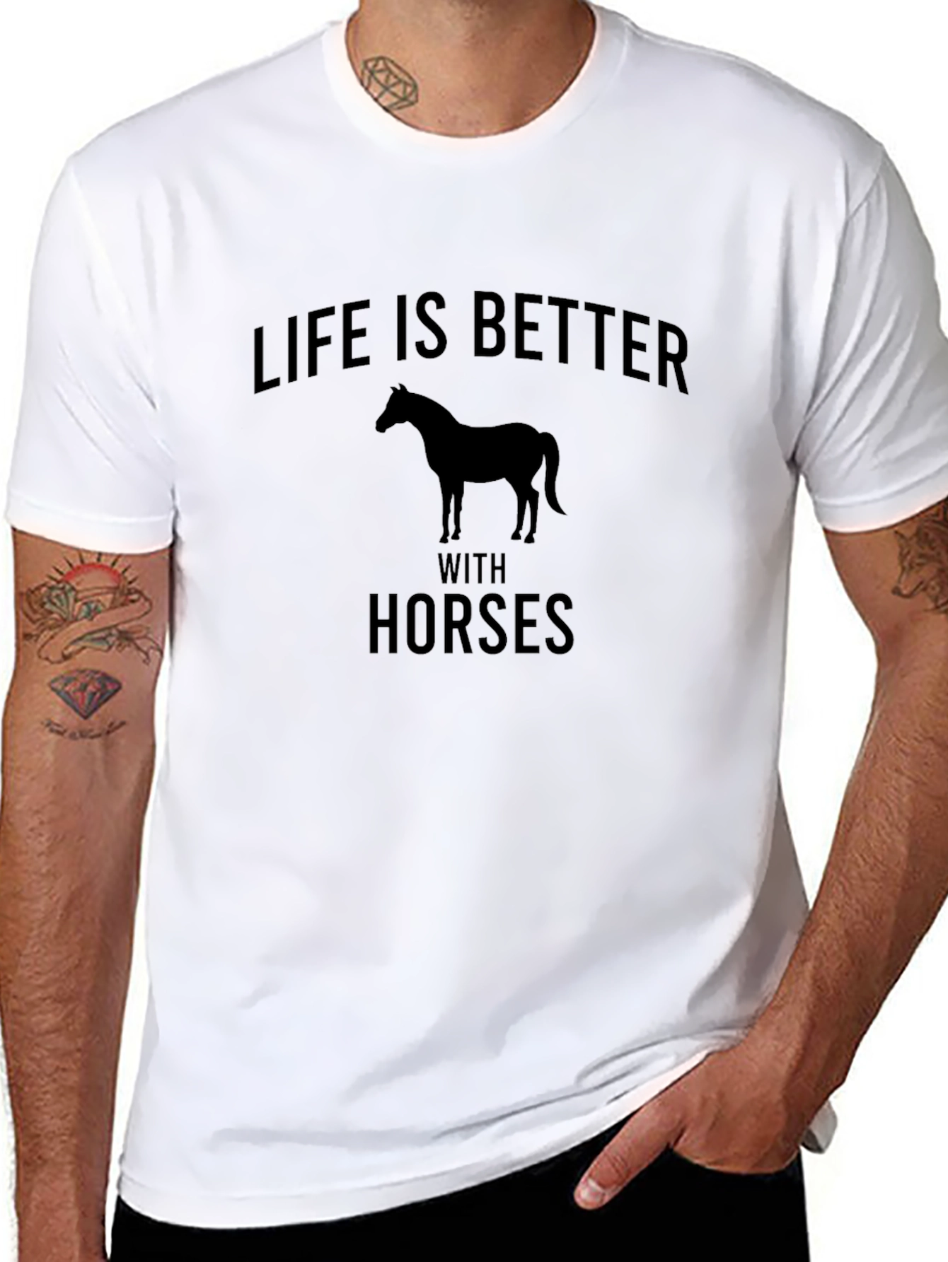 Black Life is Better with Horses Black T-Shirt view 8