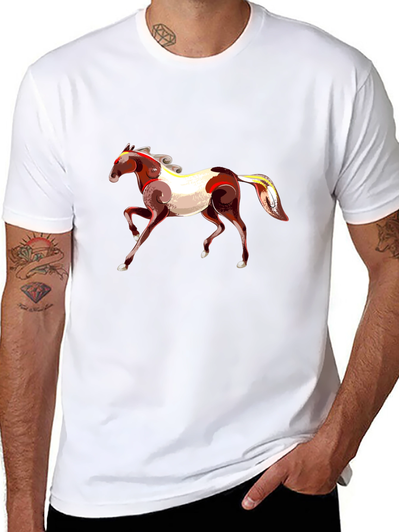 Black Horse Graphic Black T-Shirt view 8