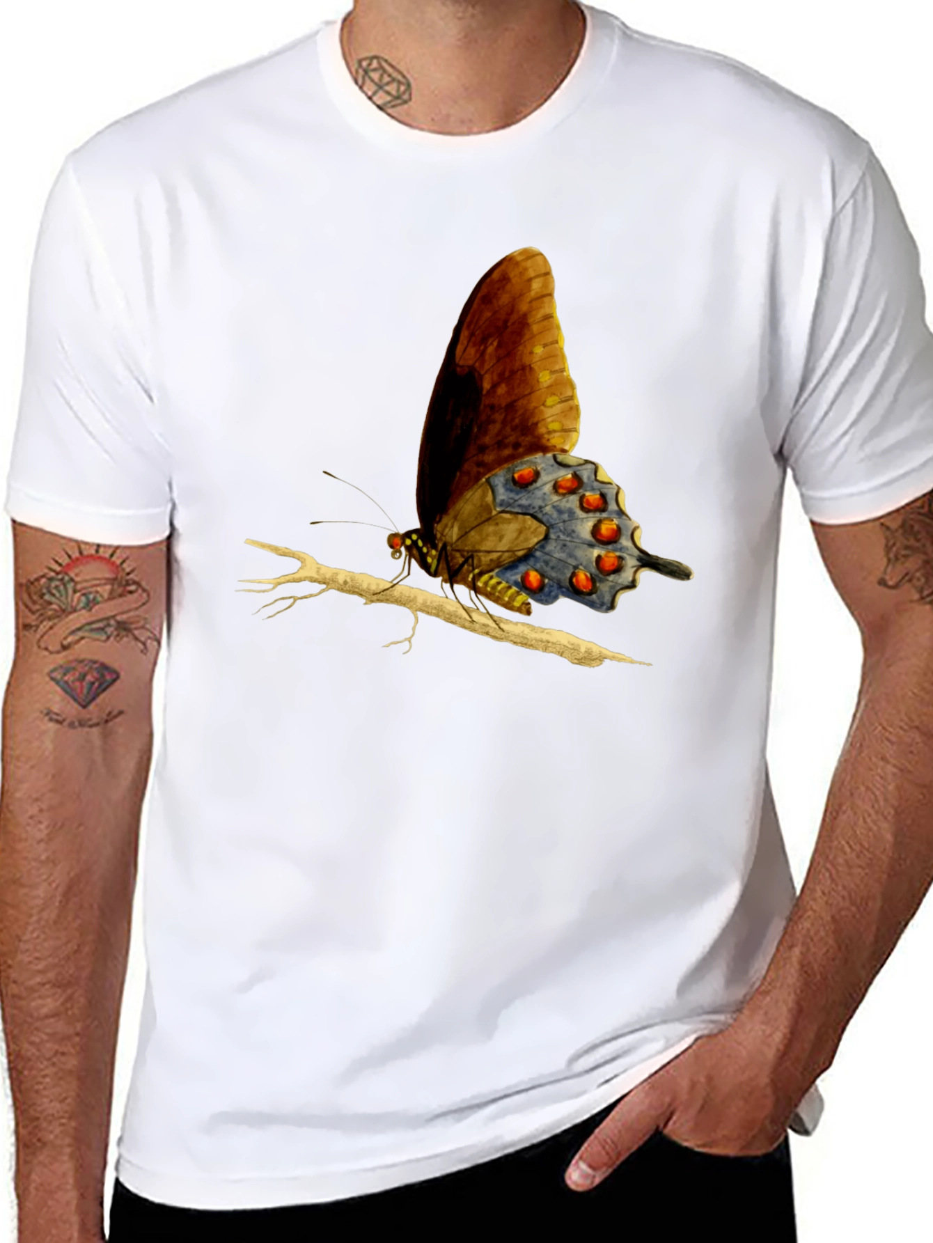 Butterfly Graphic Tee - Men's Black T-Shirt - 8