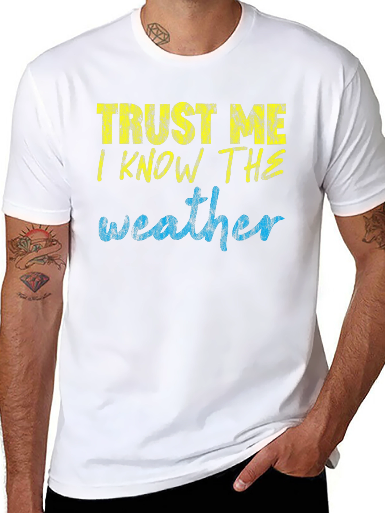 Black Trust Me I Know the Weather T-Shirt view 8