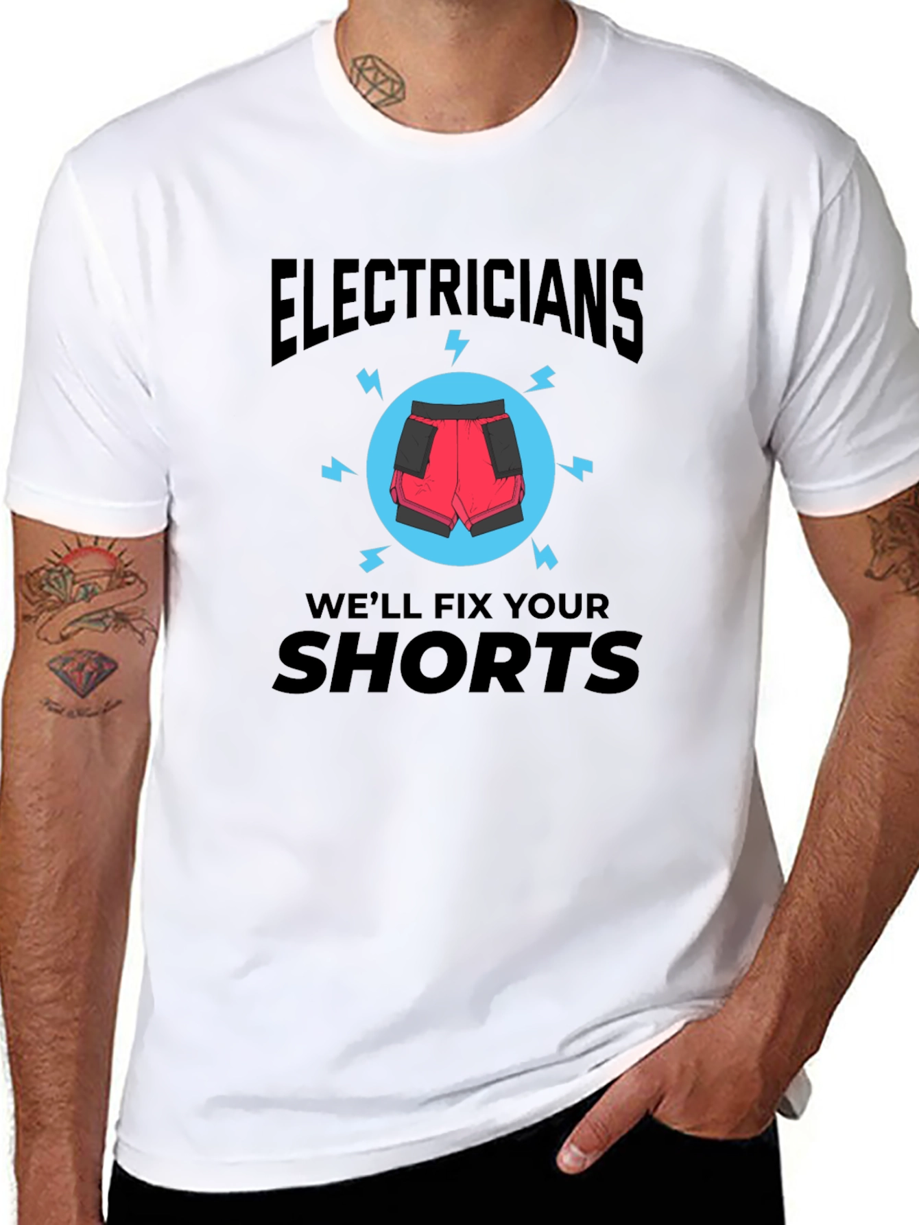 Black Electricians Will Fix Your Shorts T-Shirt view 8