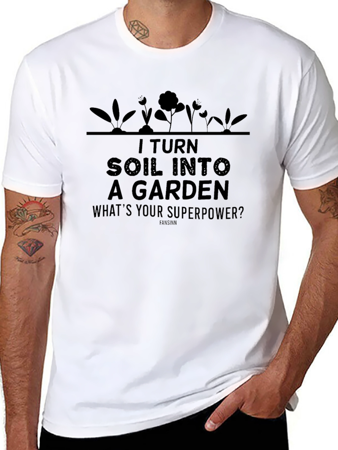 Black Gardener's Superpower T-Shirt - I Turn Soil Into A Garden view 8