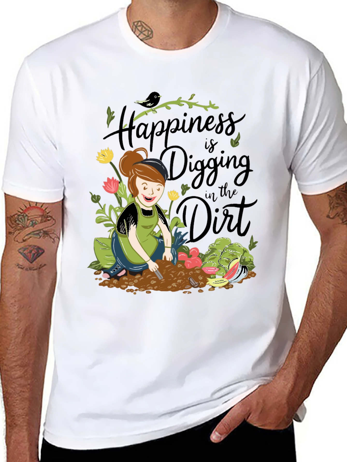 Black Gardening T-Shirt - Digging in the Dirt view 8