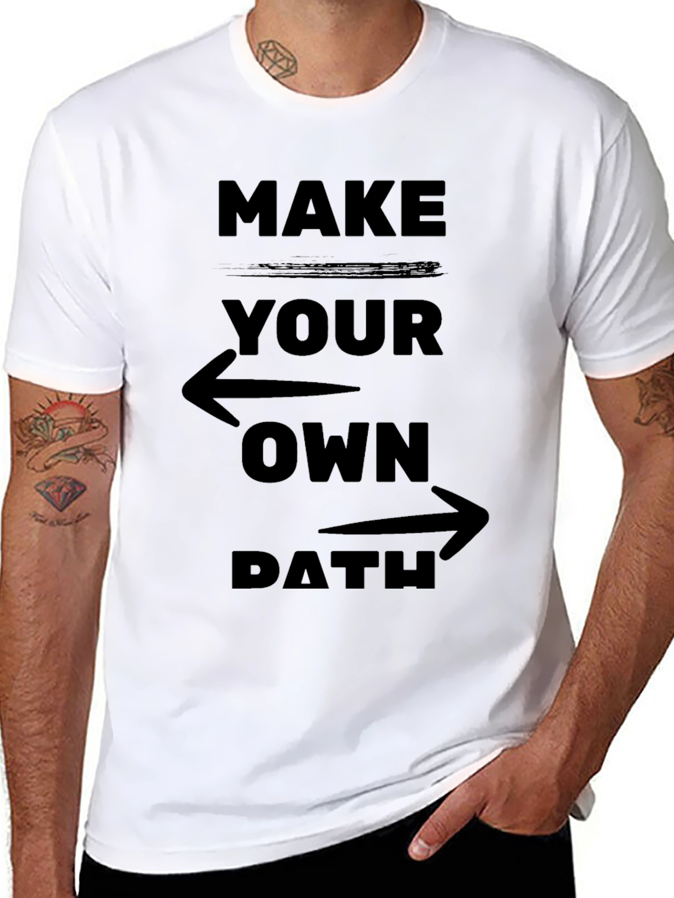 Black Make Your Own Path Graphic Tee - Motivational Design view 8