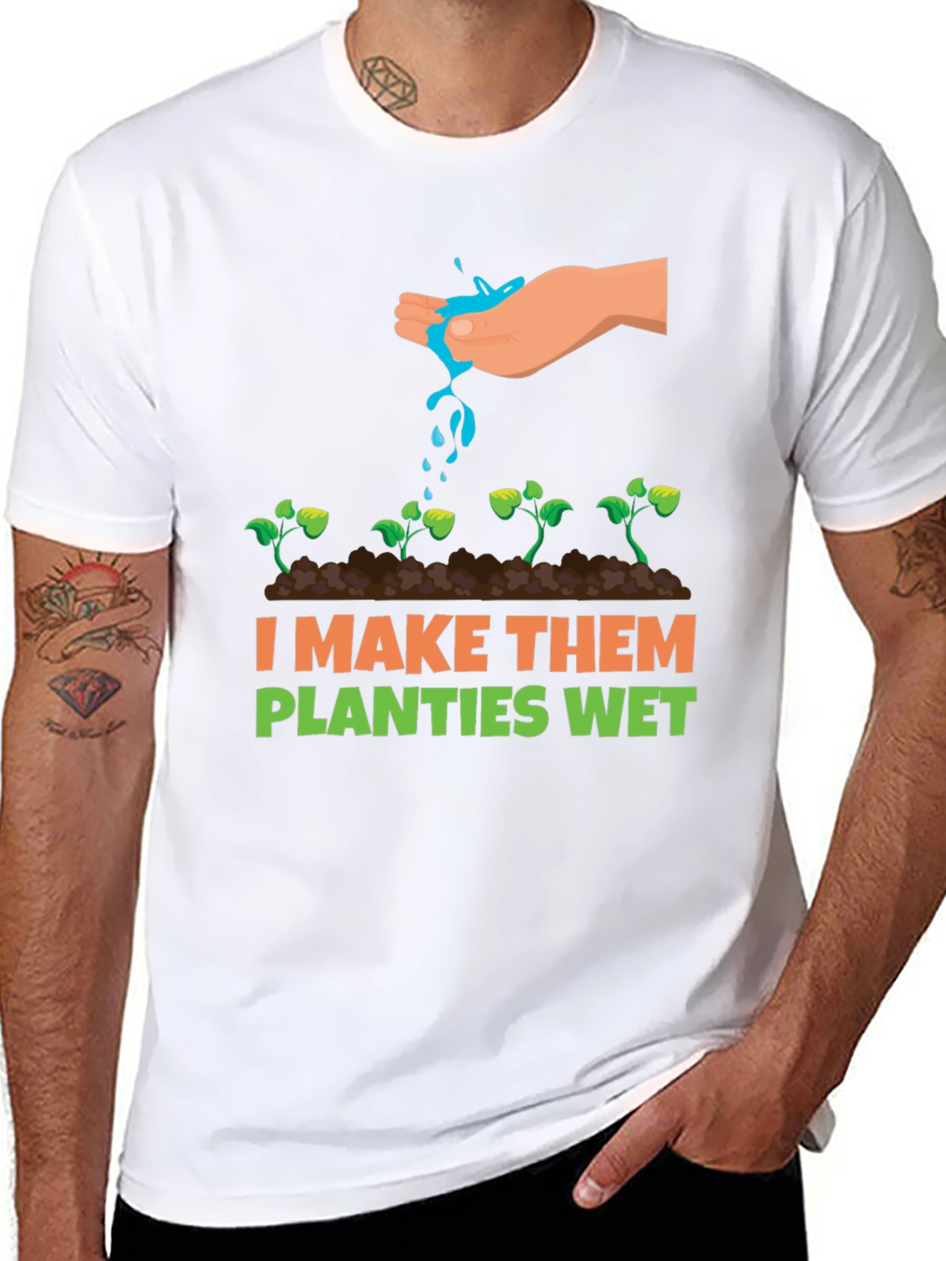 Black I Make Them Planties Wet Graphic Tee view 8