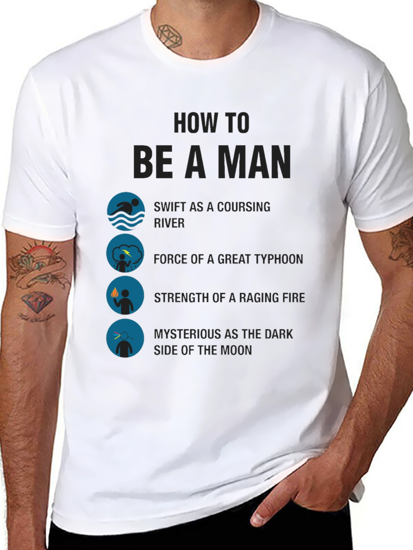 Black How to Be a Man Graphic T-Shirt view 8