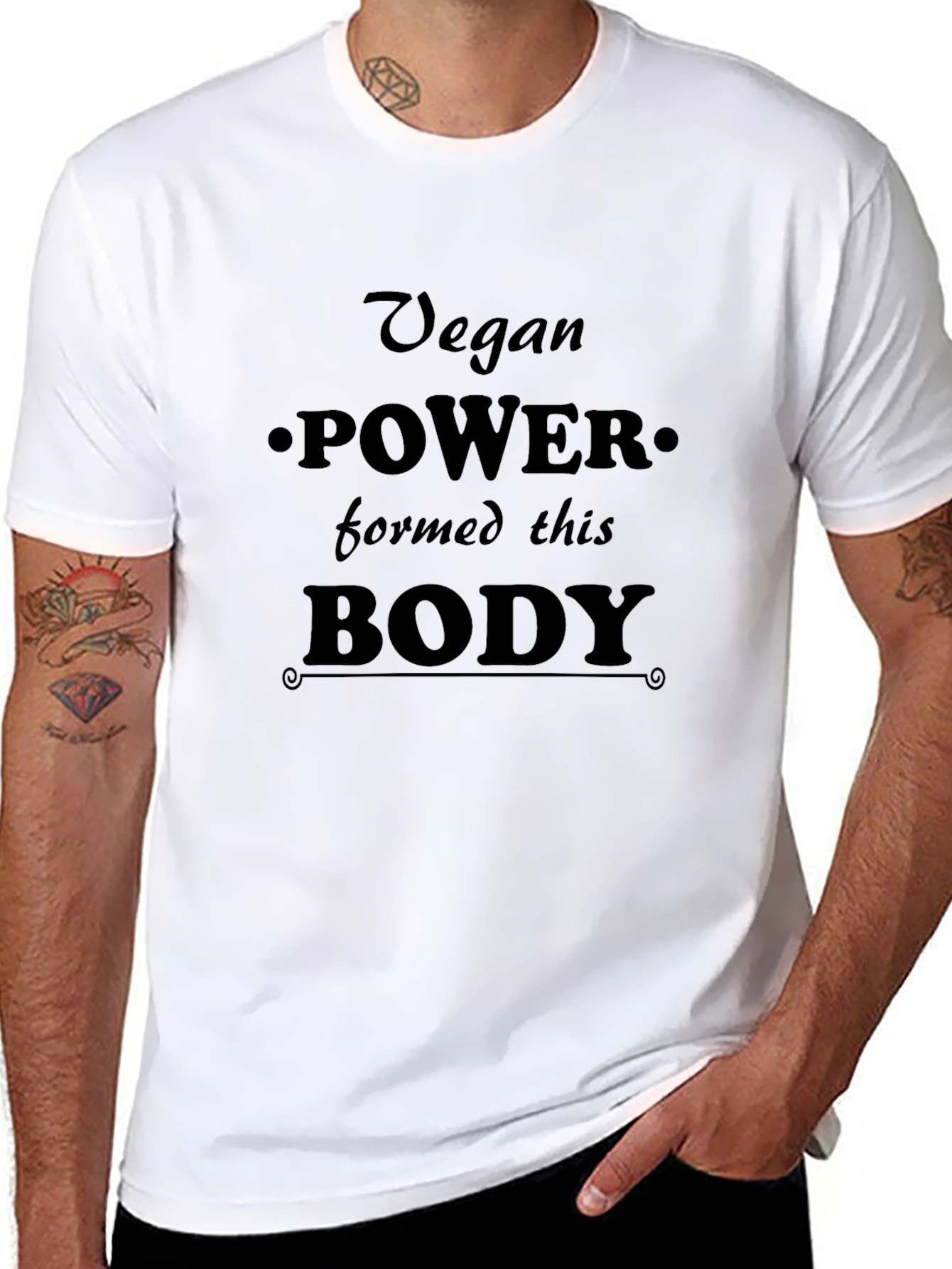 Black Vegan Power Black T-Shirt view 8