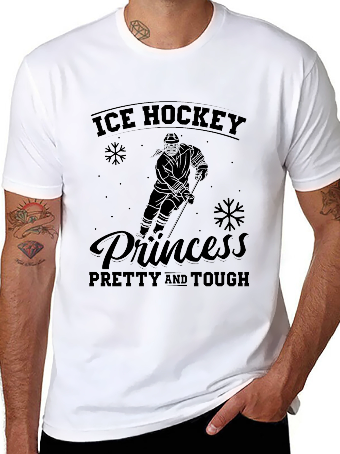 Black Ice Hockey Princess T-Shirt - Pretty & Tough view 8