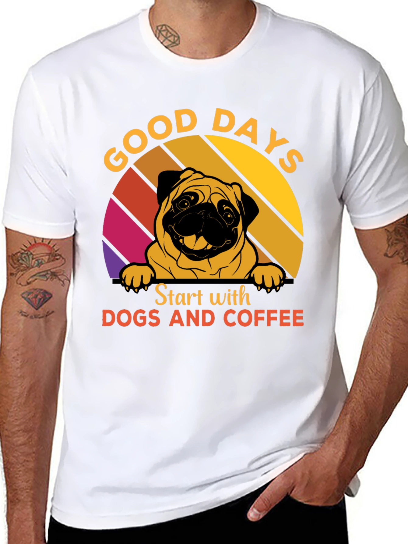 Black Good Days Dog and Coffee T-Shirt view 8